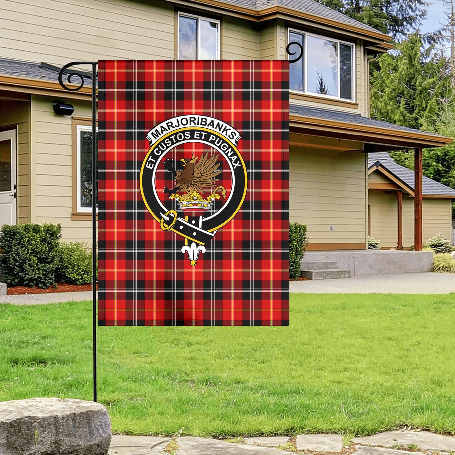 Marjoribanks Tartan Crest Garden Flag