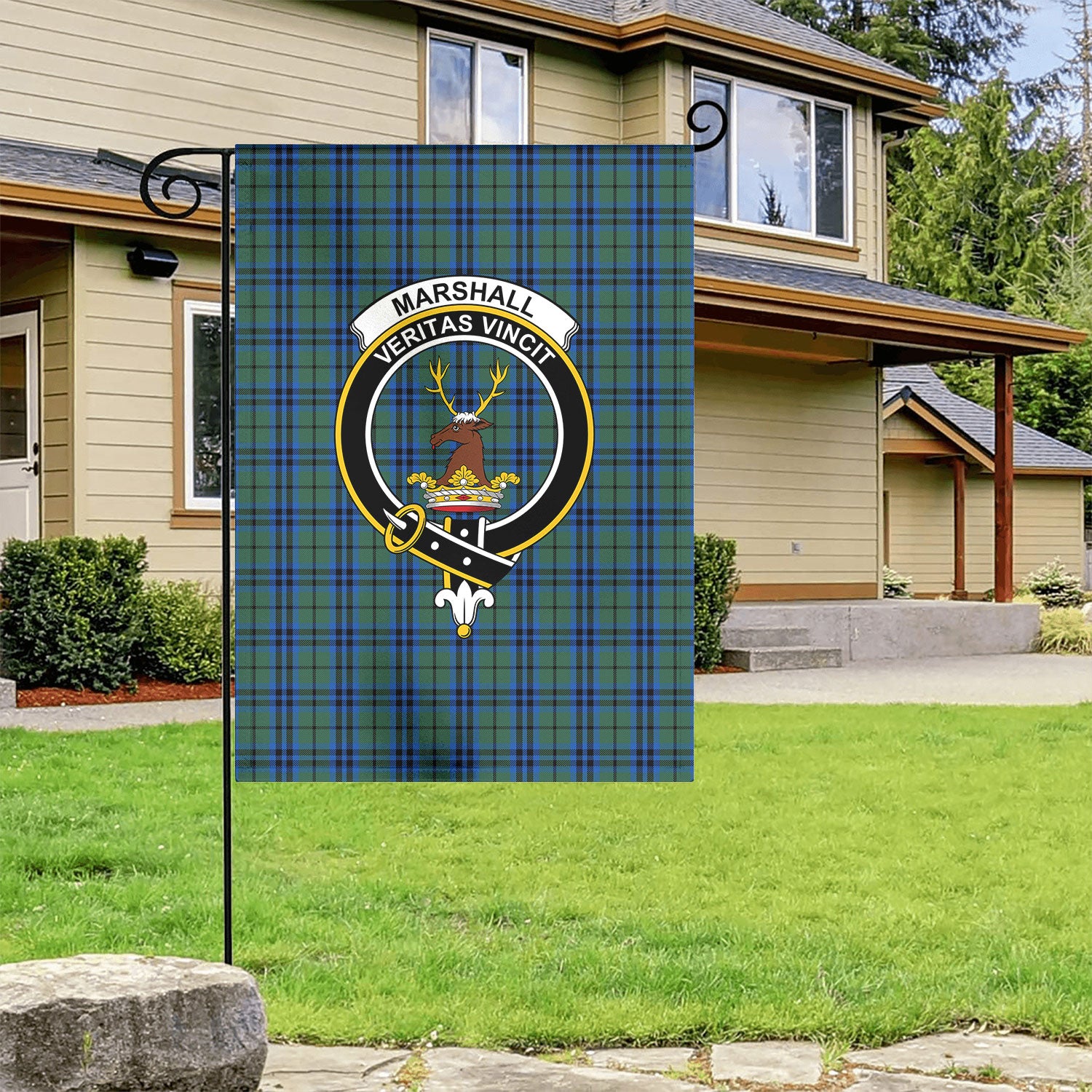Marshall Tartan Crest Garden Flag