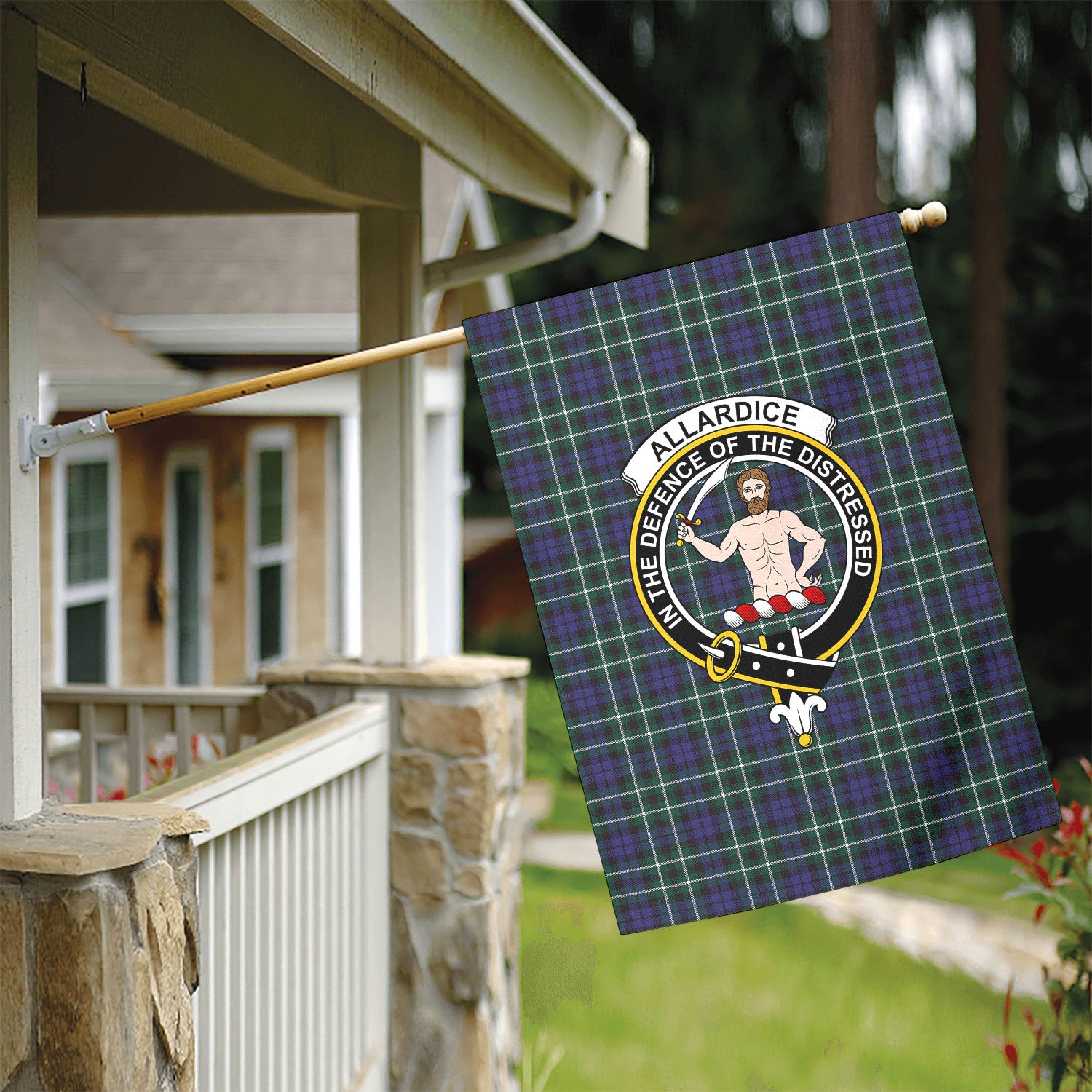 Allardice Tartan Crest Garden Flag