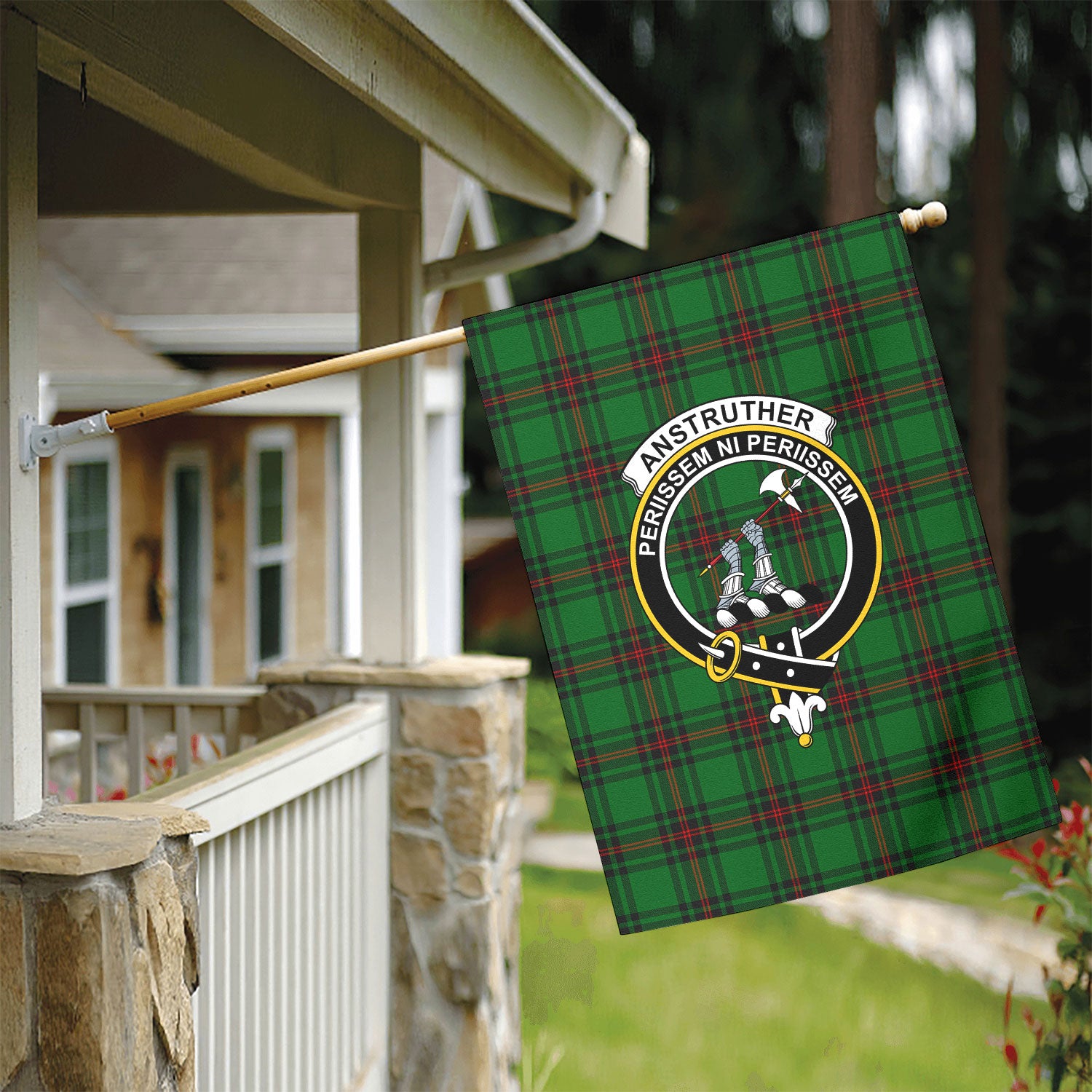 Anstruther Tartan Crest Garden Flag