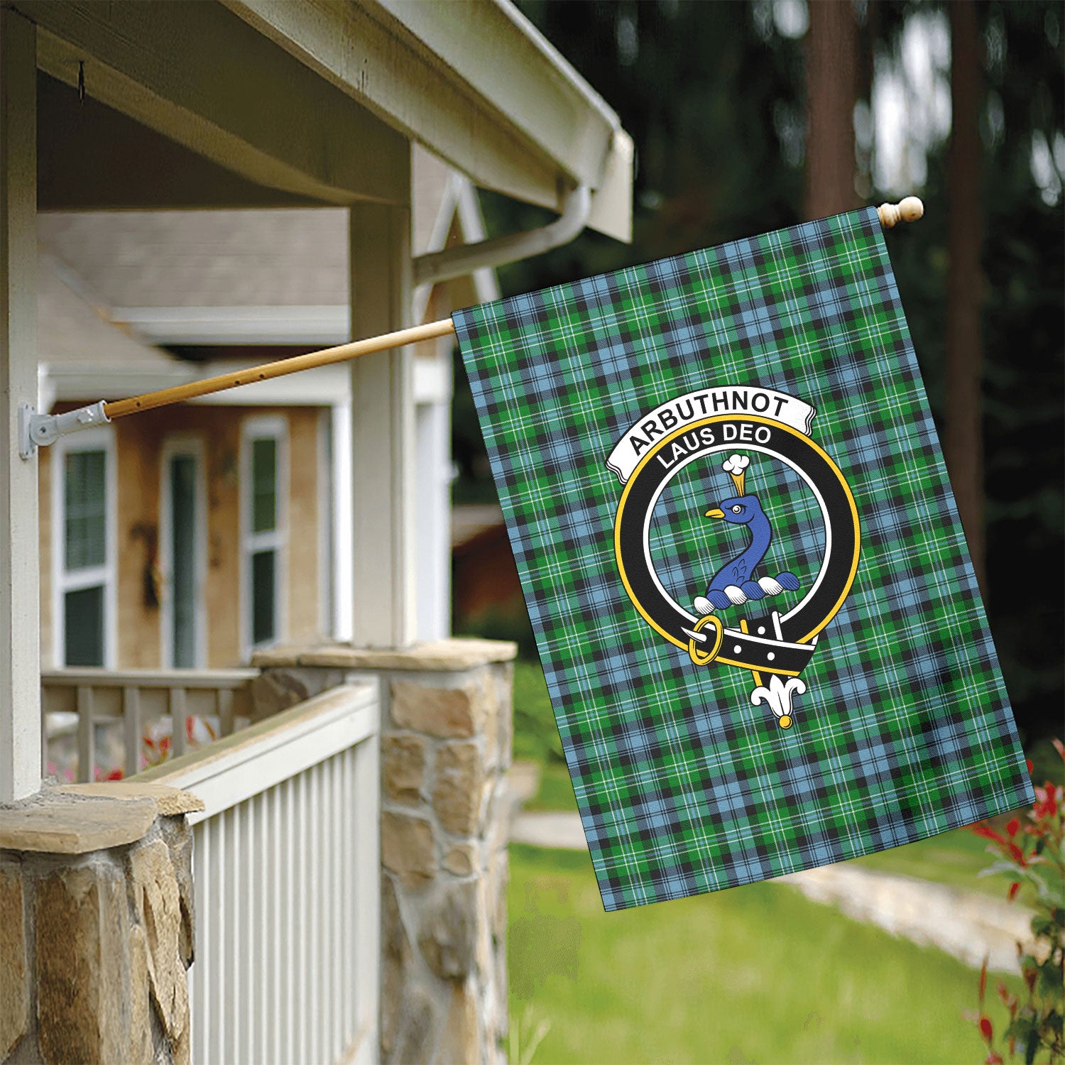 Arbuthnot Ancient Tartan Crest Garden Flag