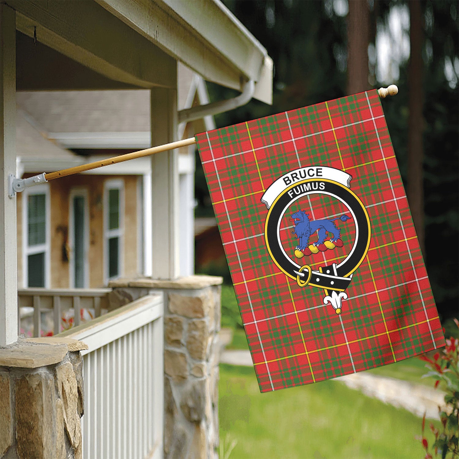 Bruce Modern Tartan Crest Garden Flag