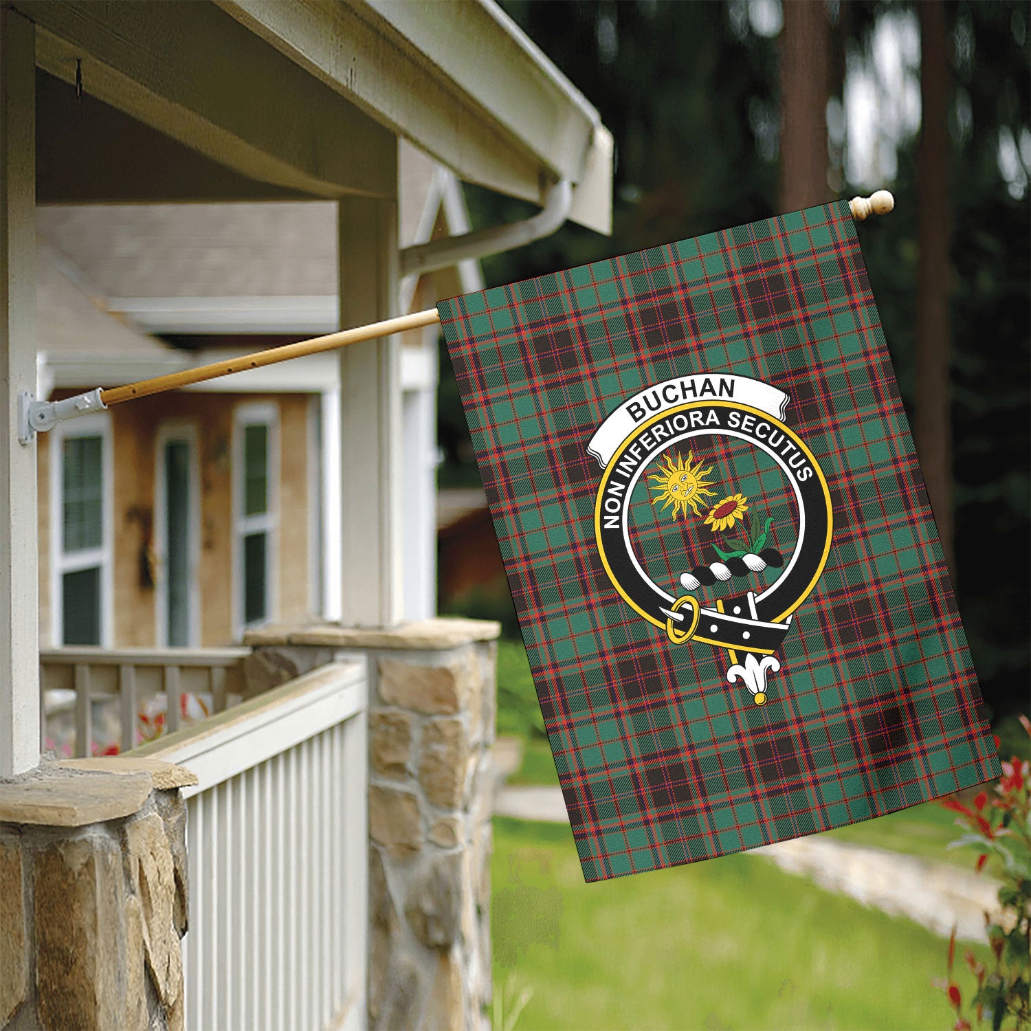 Buchan Ancient Tartan Crest Garden Flag