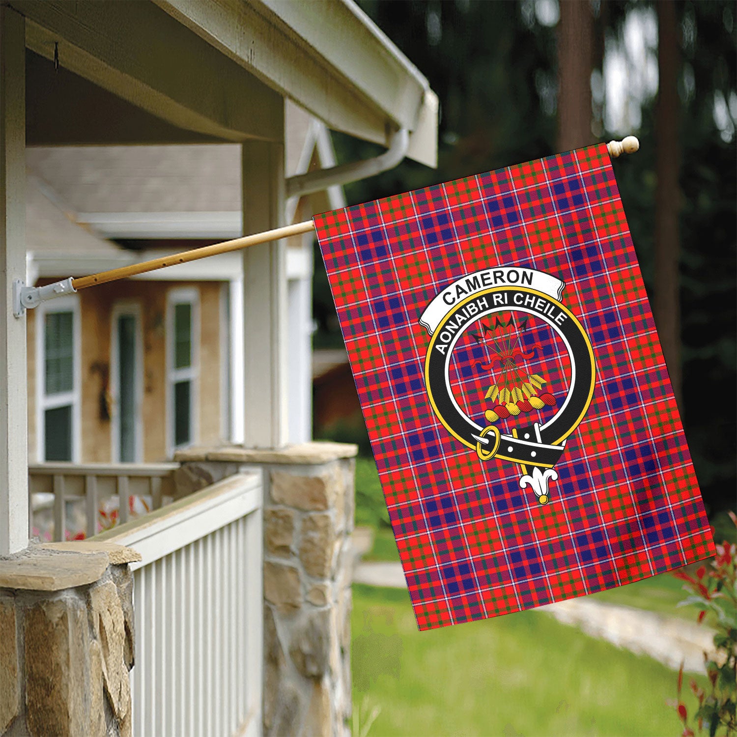 Cameron of Lochiel Modern Tartan Crest Garden Flag