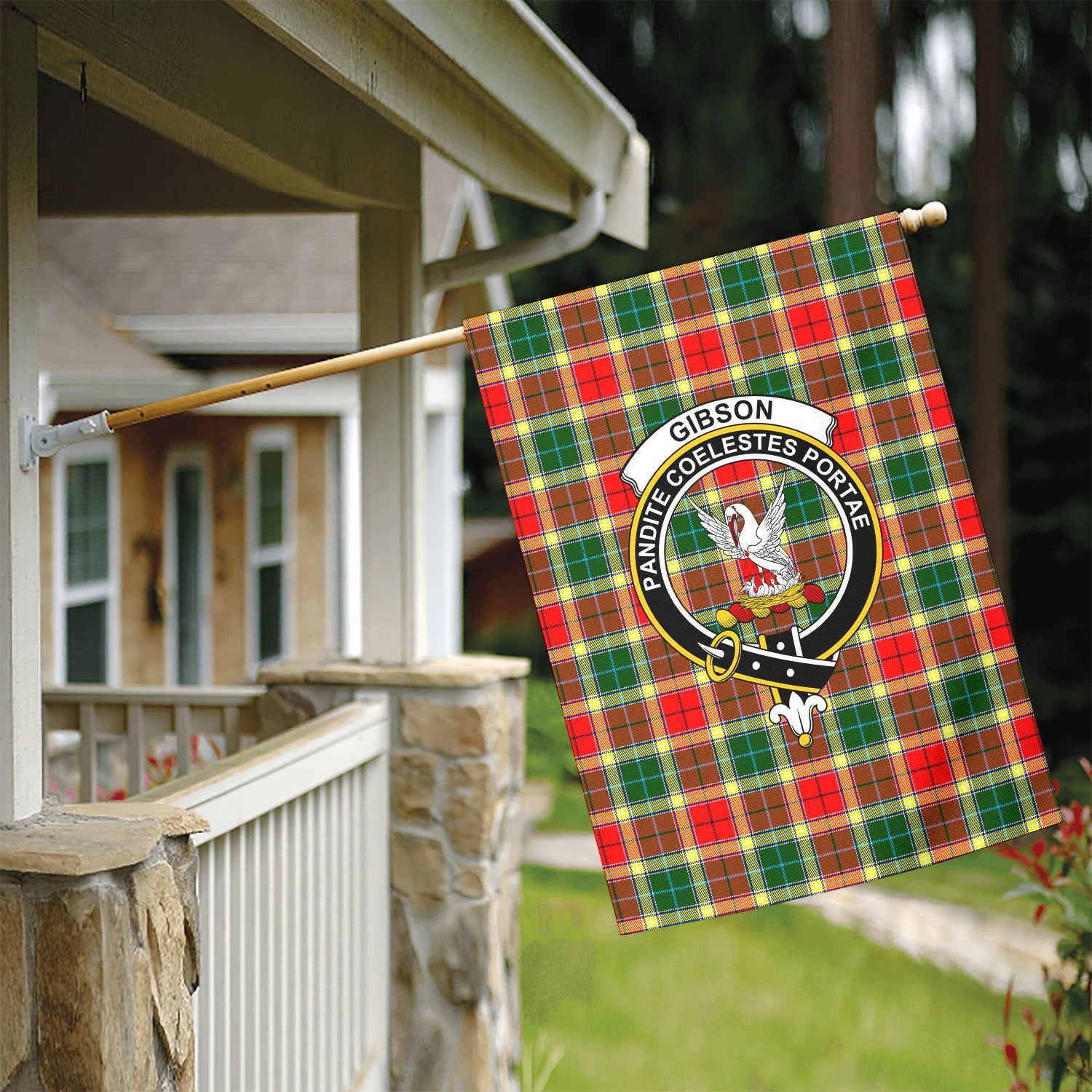 Gibson Tartan Crest Garden Flag