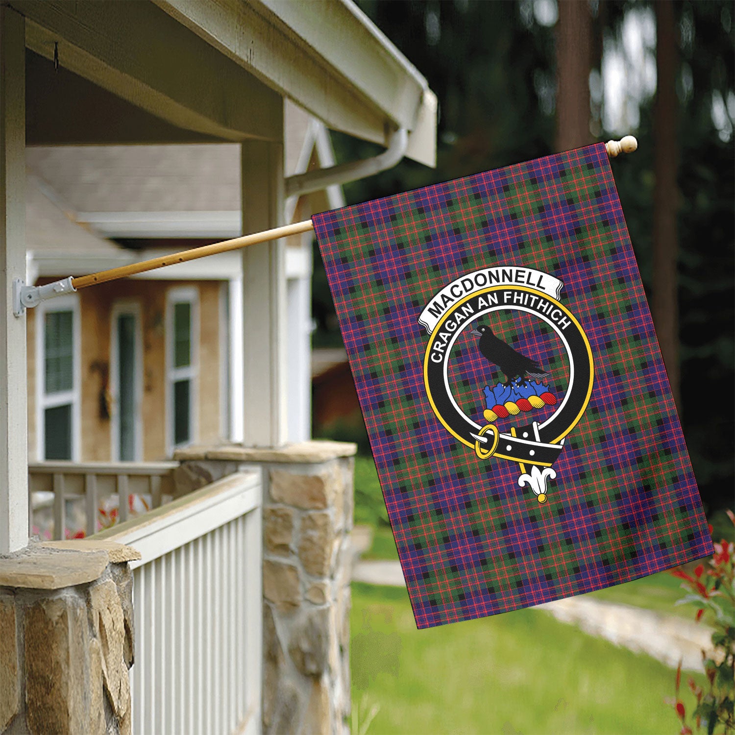 MacDonnell of Glengarry Modern Tartan Crest Garden Flag