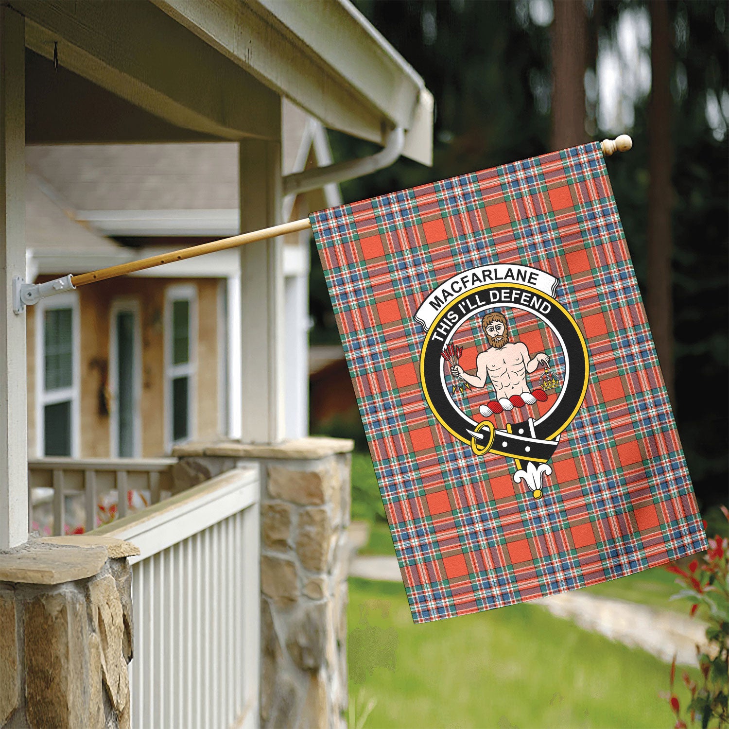 MacFarlane Ancient Tartan Crest Garden Flag