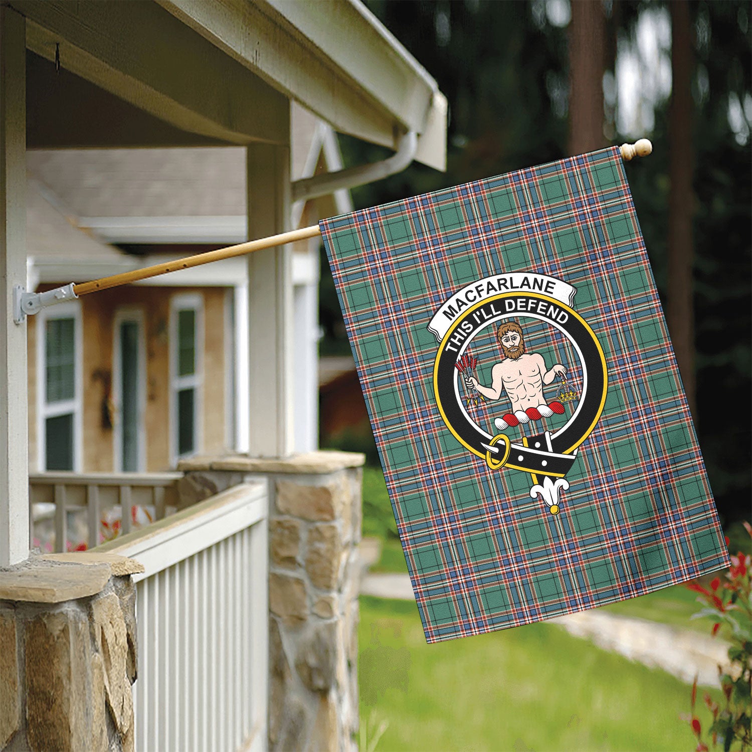MacFarlane Hunting Ancient Tartan Crest Garden Flag