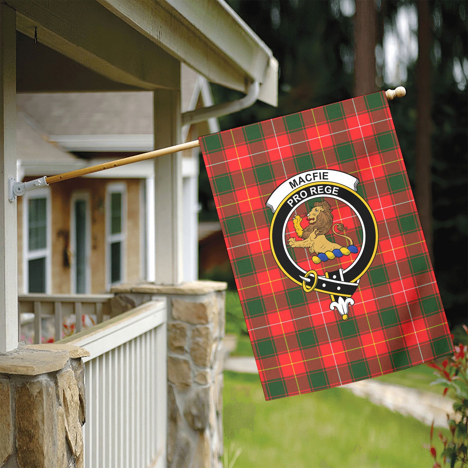 MacFie Tartan Crest Garden Flag
