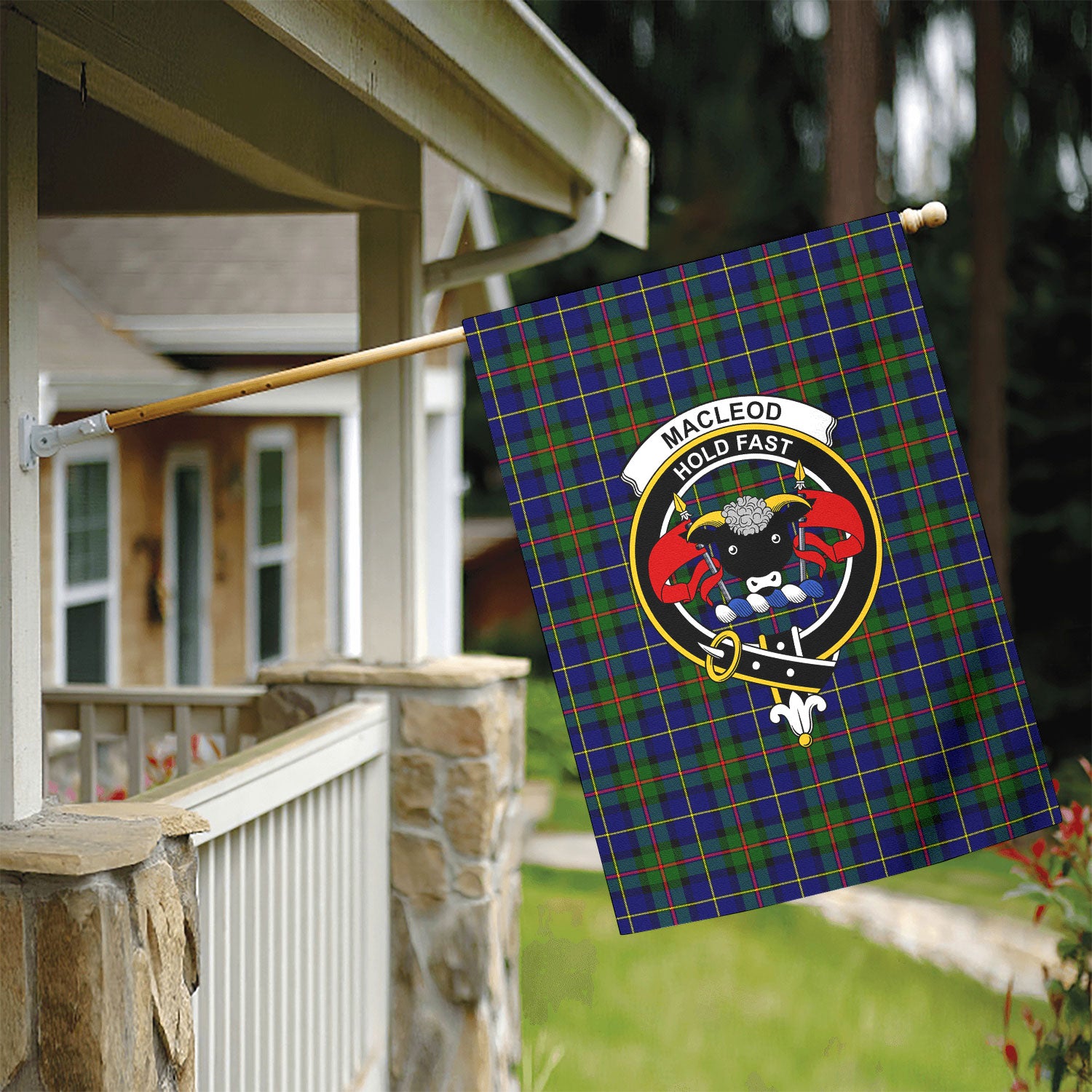 MacLeod of Harris Modern Tartan Crest Garden Flag