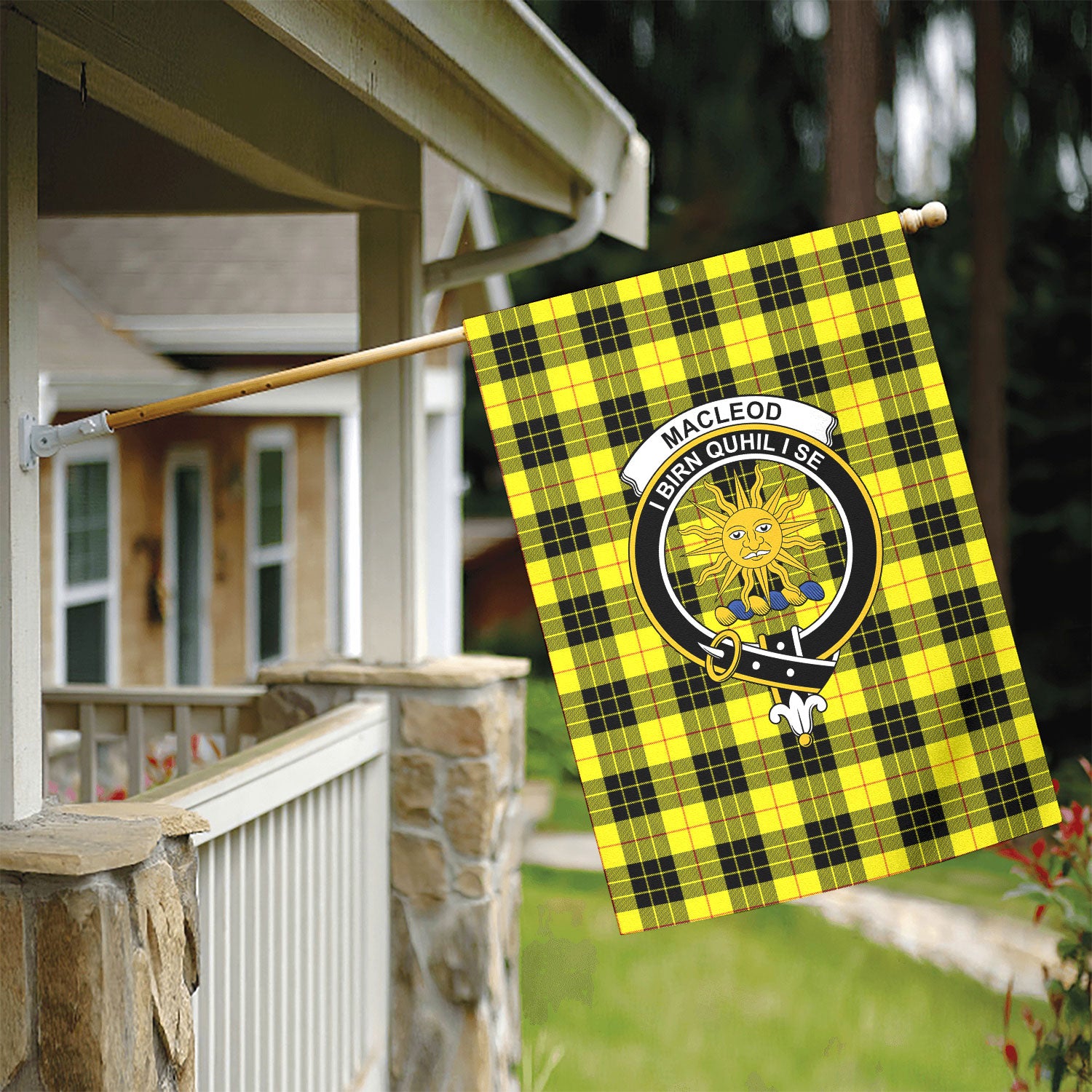 MacLeod of Lewis Modern Tartan Crest Garden Flag