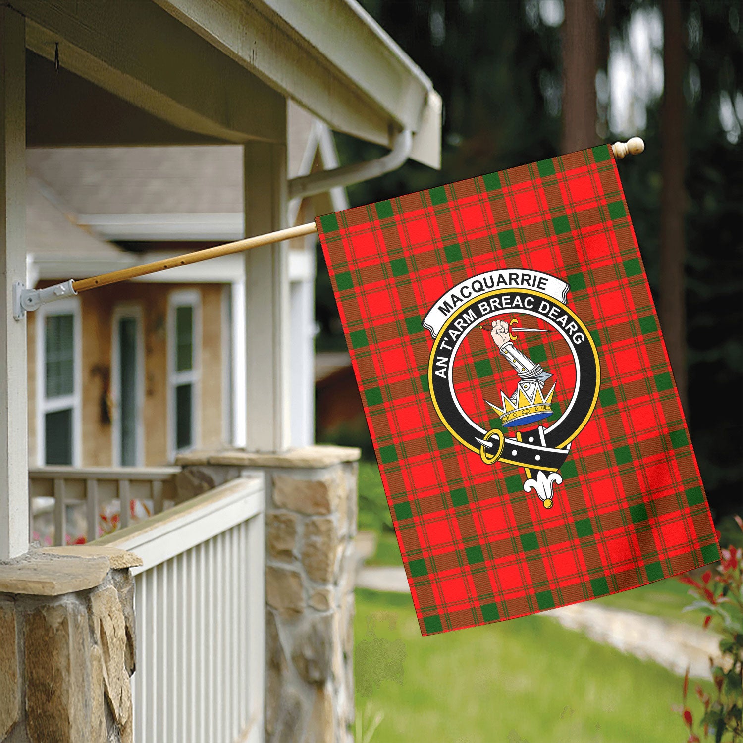 MacQuarrie Tartan Crest Garden Flag