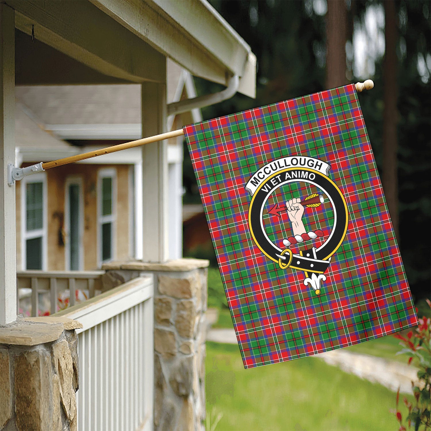 McCullough Tartan Crest Garden Flag