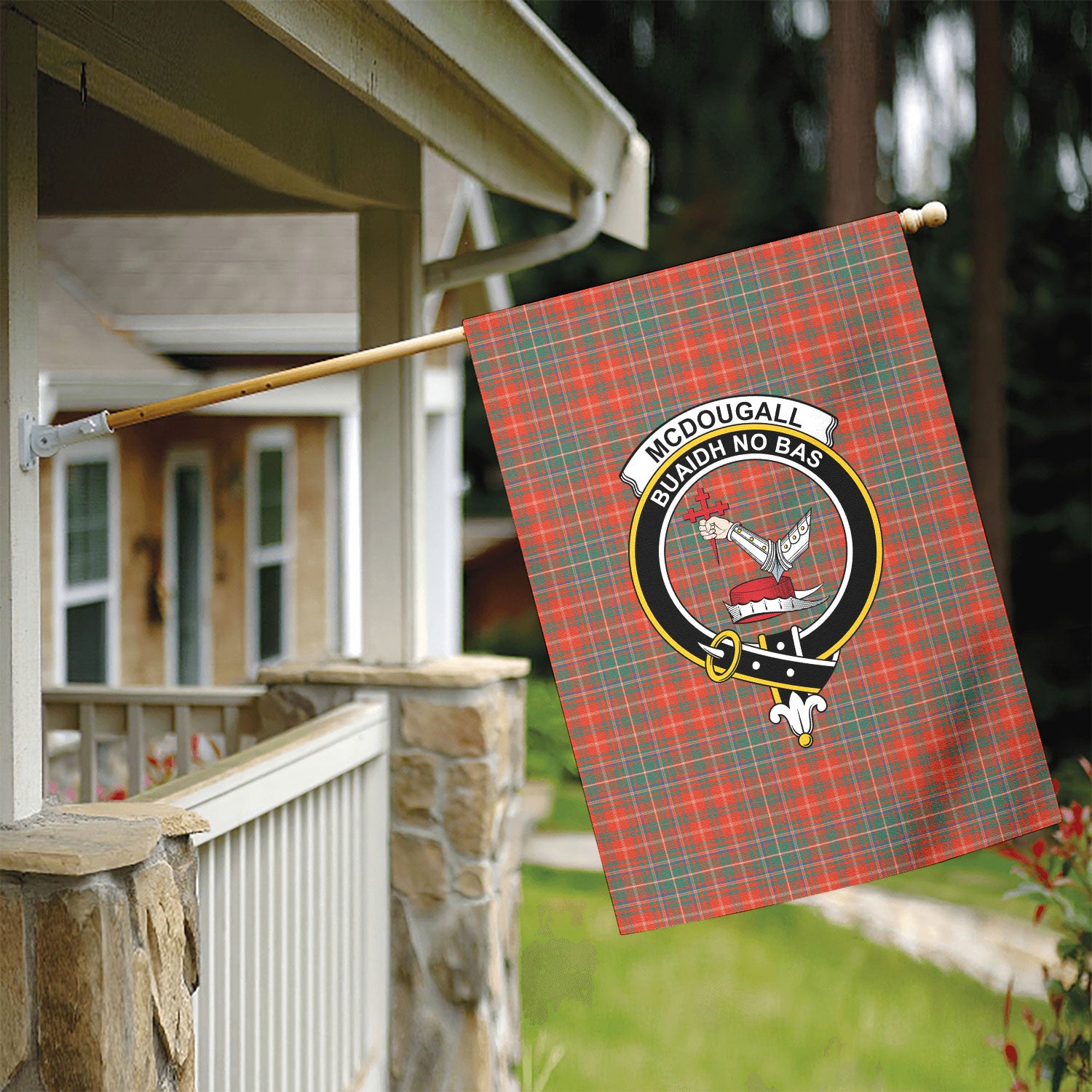 McDougall Ancient Tartan Crest Garden Flag