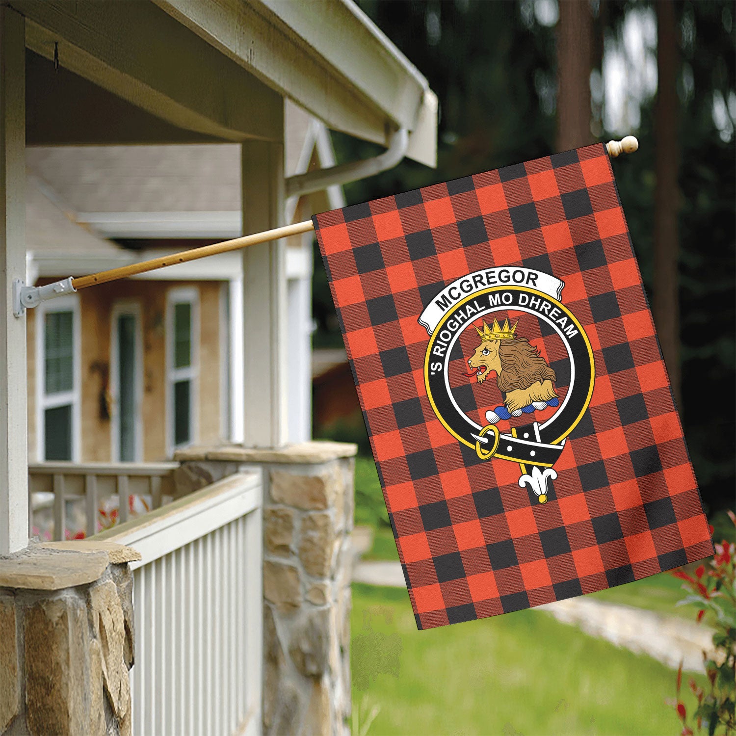 McGregor Rob Roy Ancient Tartan Crest Garden Flag