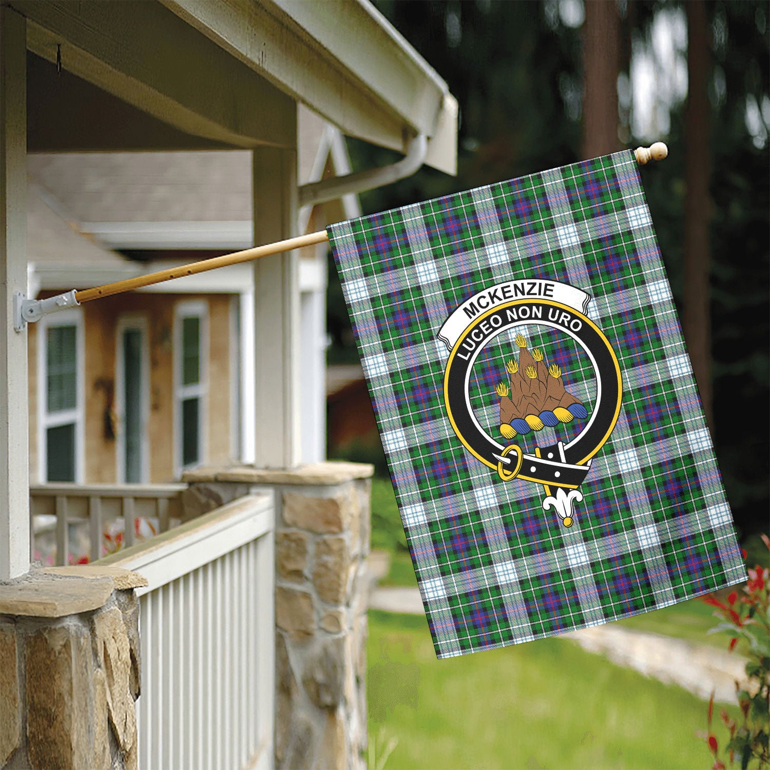 McKenzie Dress Modern Tartan Crest Garden Flag