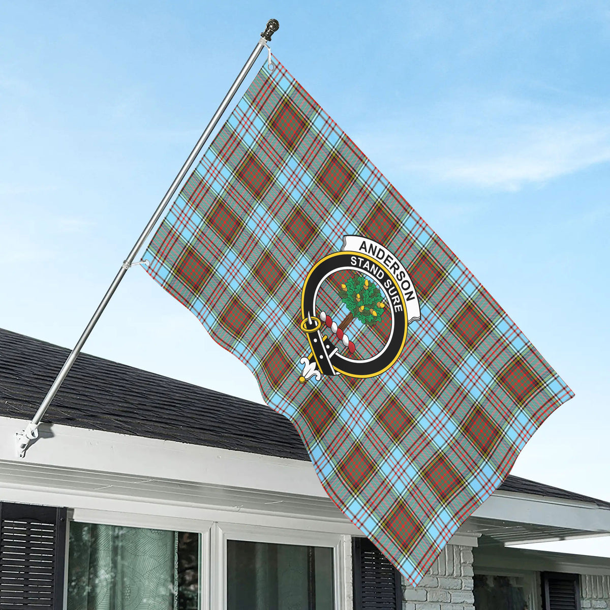 Anderson Ancient Tartan Crest House Flag