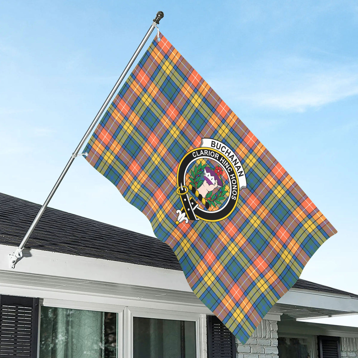 Buchanan Ancient Tartan Crest House Flag