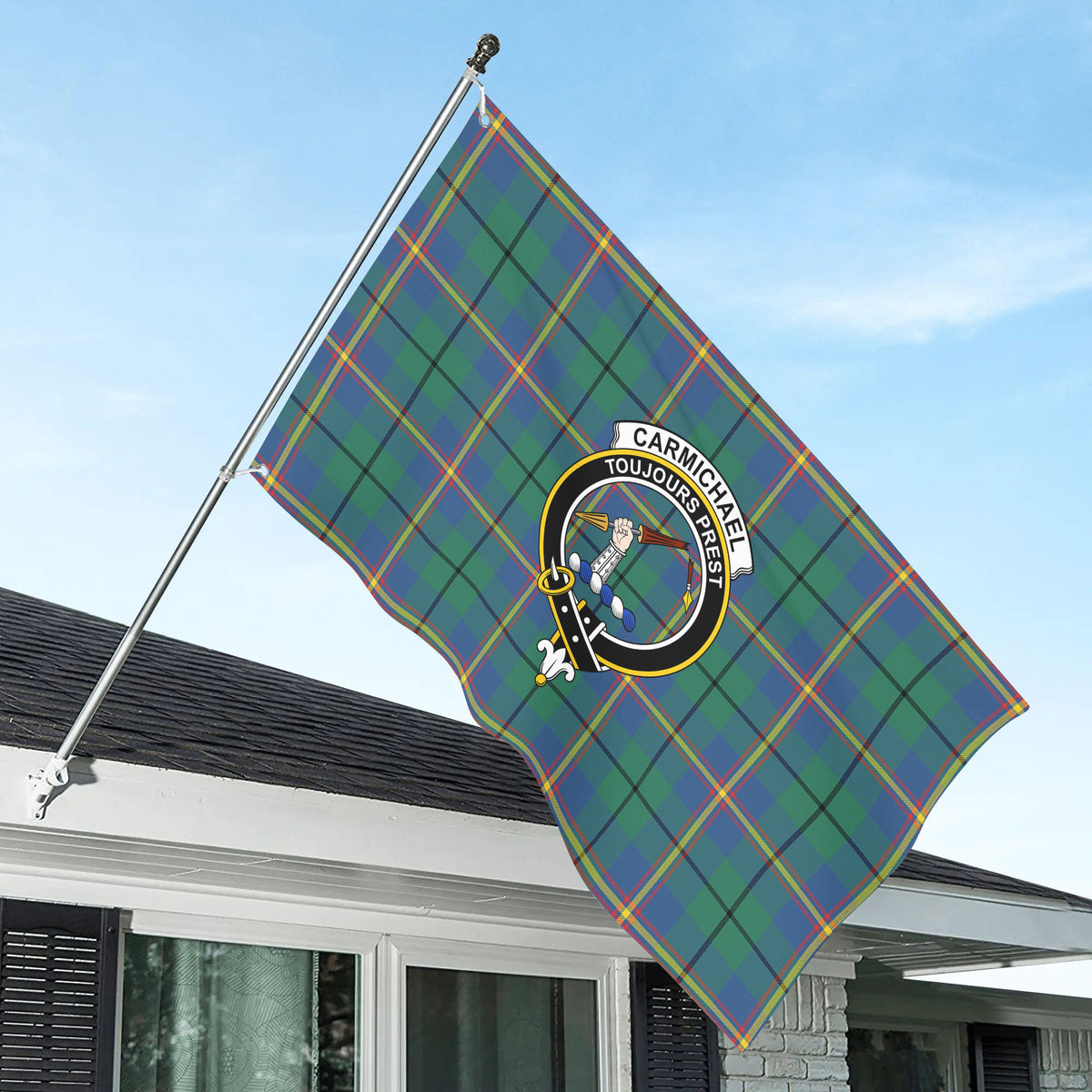 Carmichael Ancient Tartan Crest House Flag