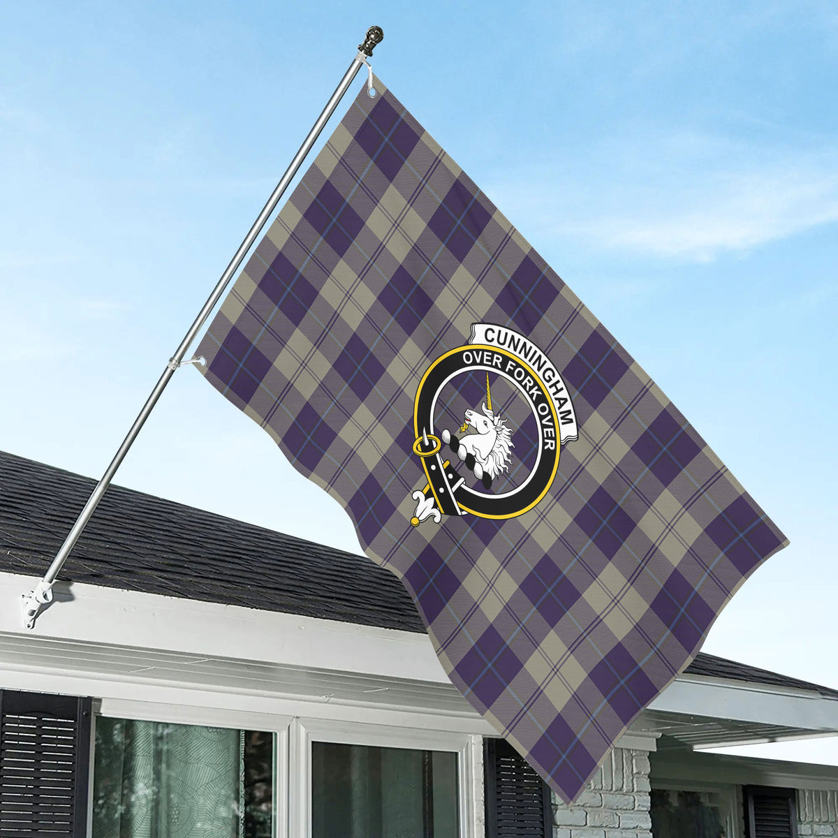 Cunningham Dress Blue Dancers Tartan Crest House Flag