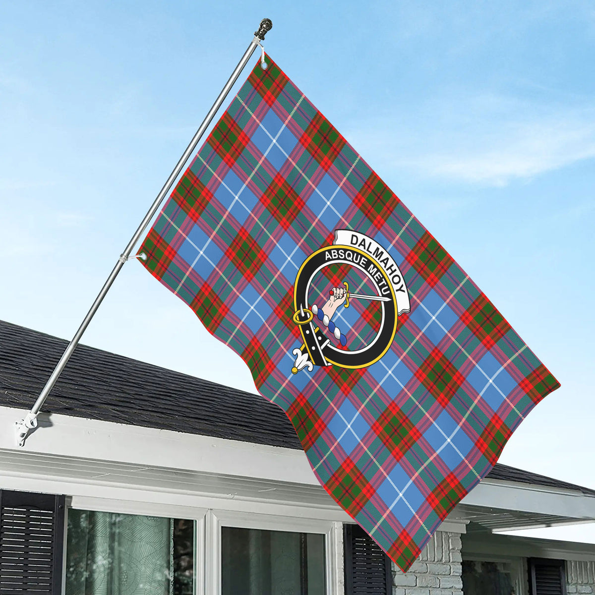 Dalmahoy Tartan Crest House Flag