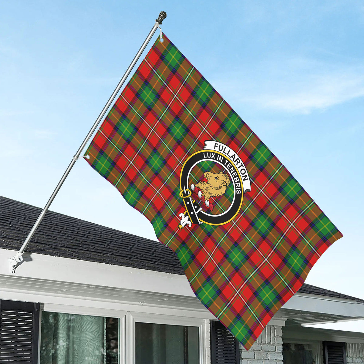 Fullarton Tartan Crest House Flag