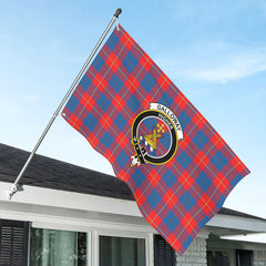 Galloway Red Tartan Crest House Flag