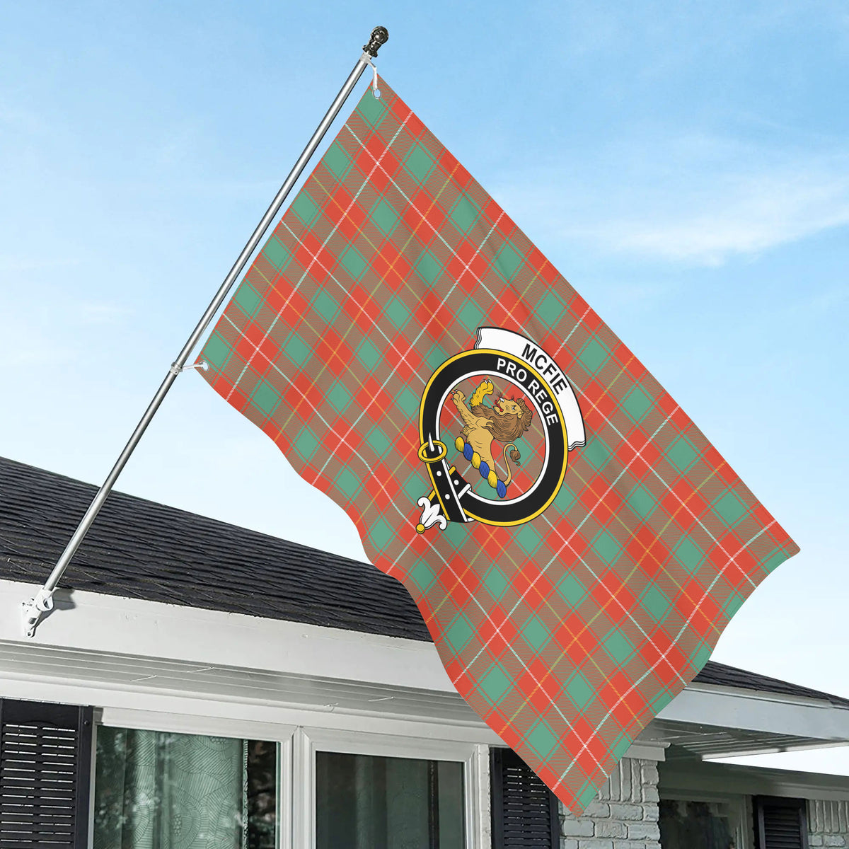 McFie Ancient Tartan Crest House Flag