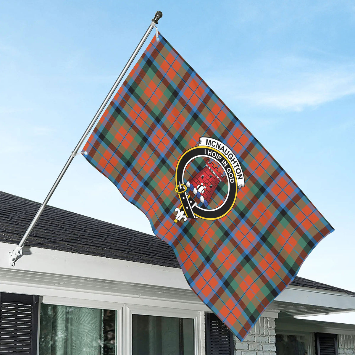 McNaughton Ancient Tartan Crest House Flag