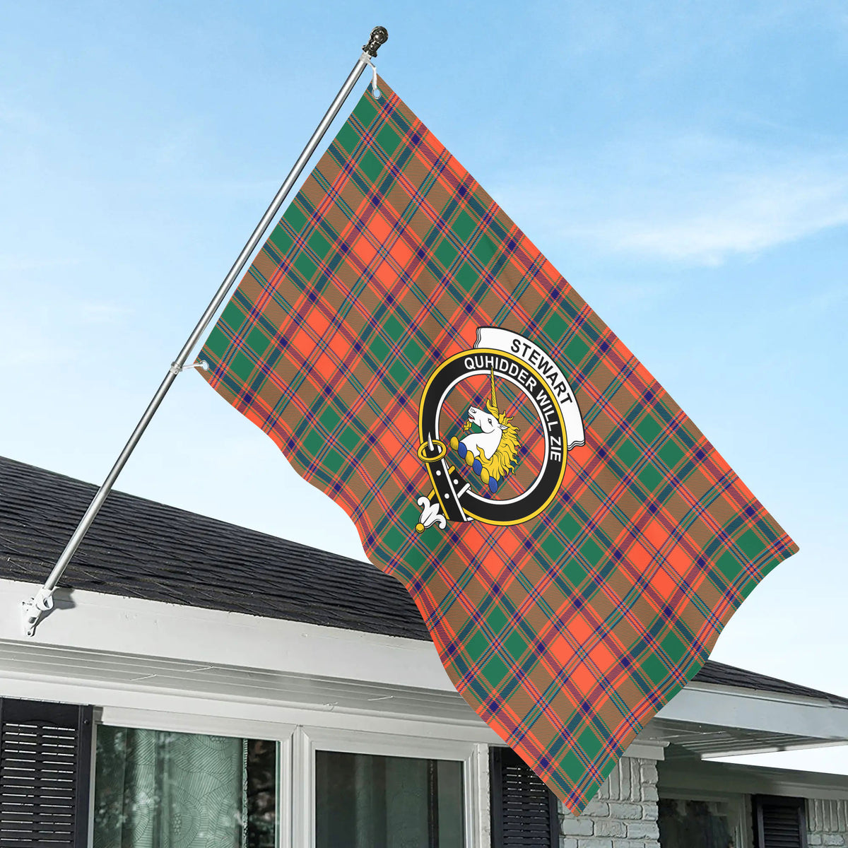 Stewart of Appin Ancient Tartan Crest House Flag