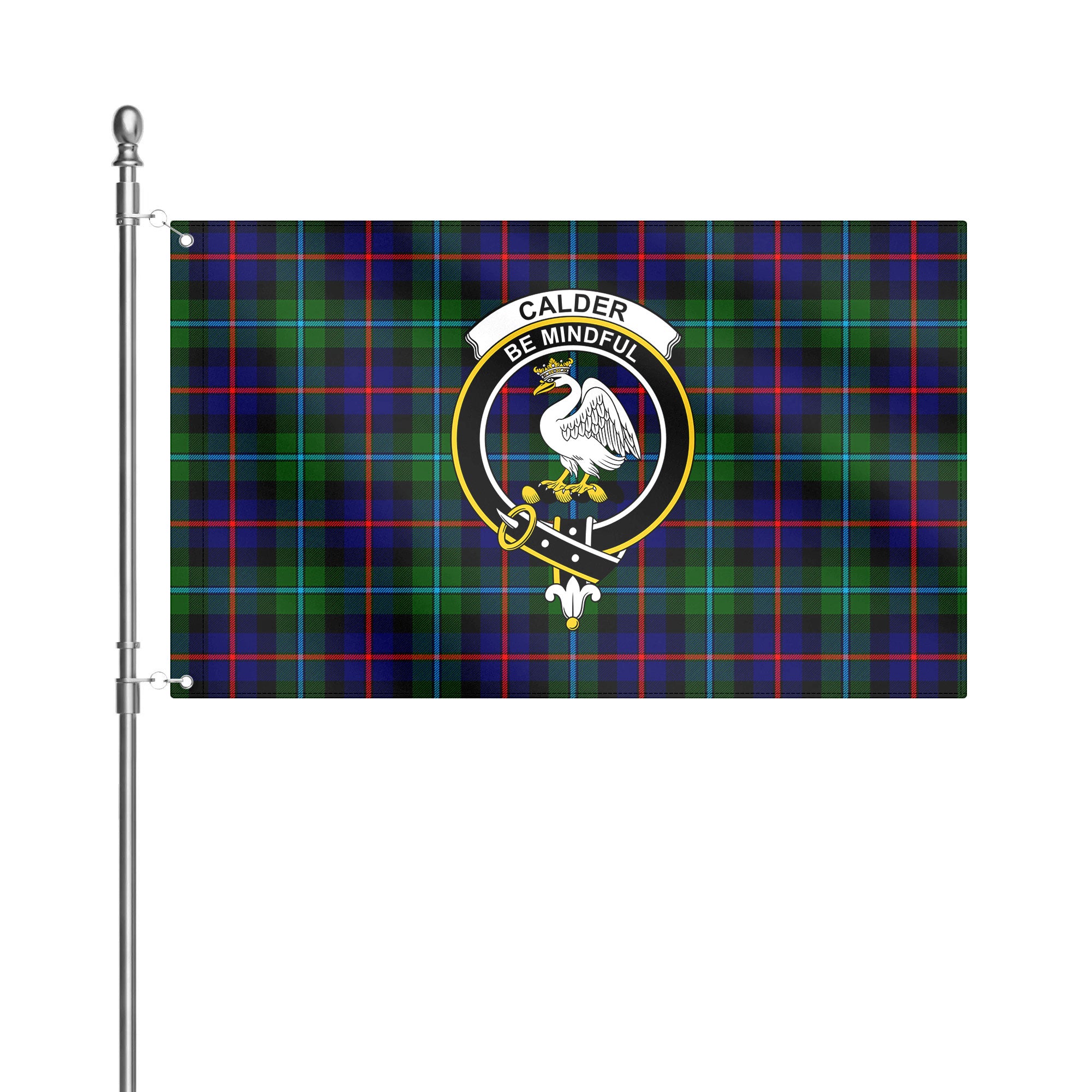 Calder (Calder-Campbell) Tartan Crest House Flag