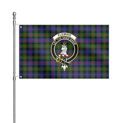 Fleming Tartan Crest House Flag