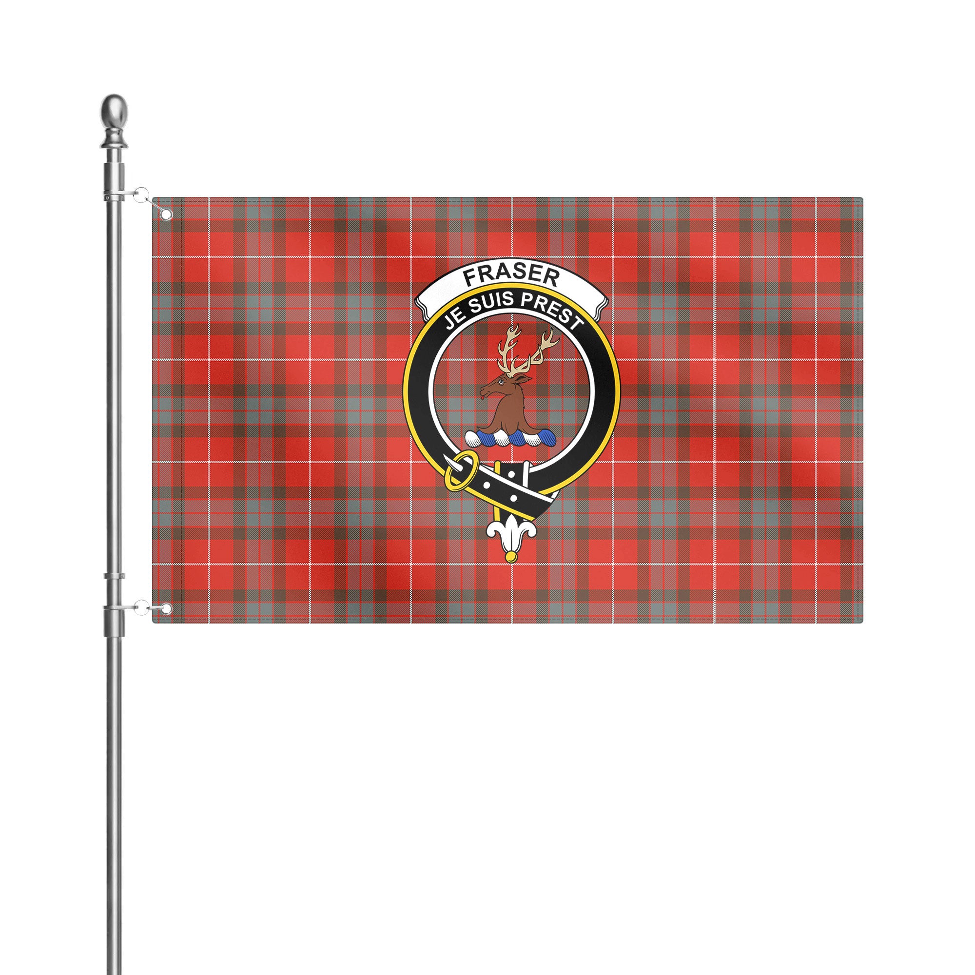 Fraser (of Lovat) Weathered Tartan Crest House Flag