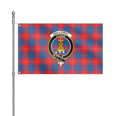 Galloway Red Tartan Crest House Flag