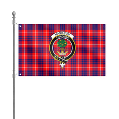 Hamilton Modern Tartan Crest House Flag