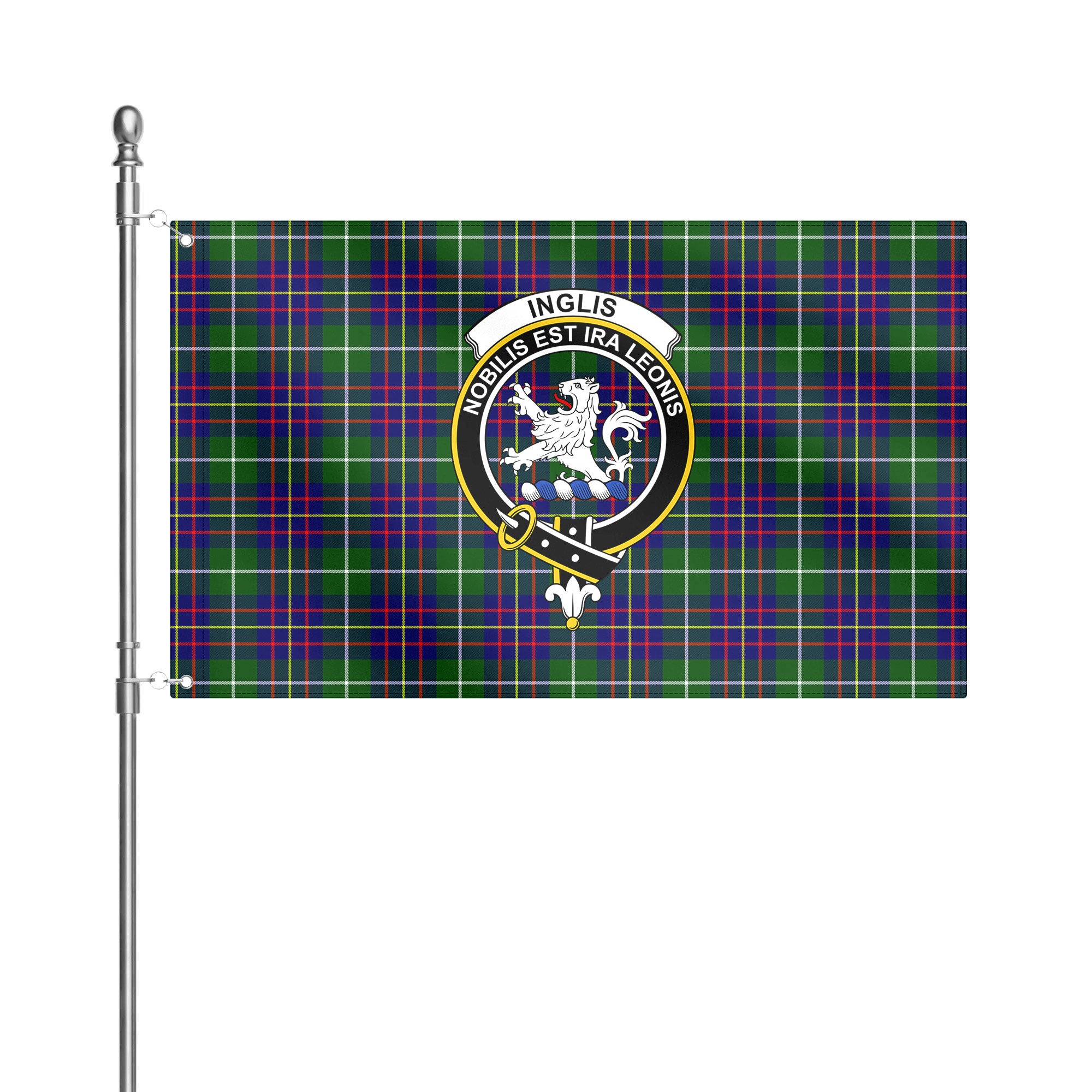 Inglis Modern Tartan Crest House Flag