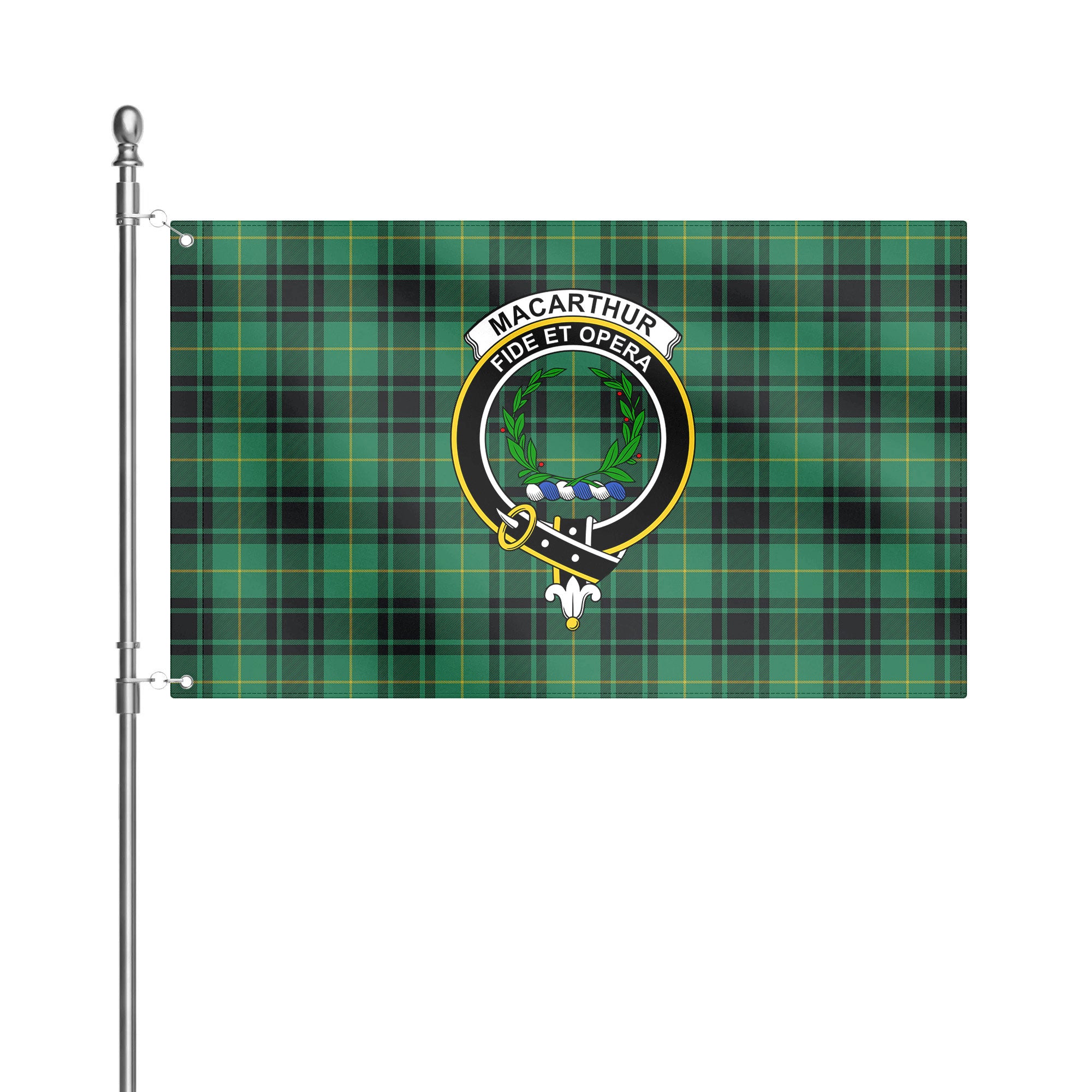 MacArthur Ancient Tartan Crest House Flag
