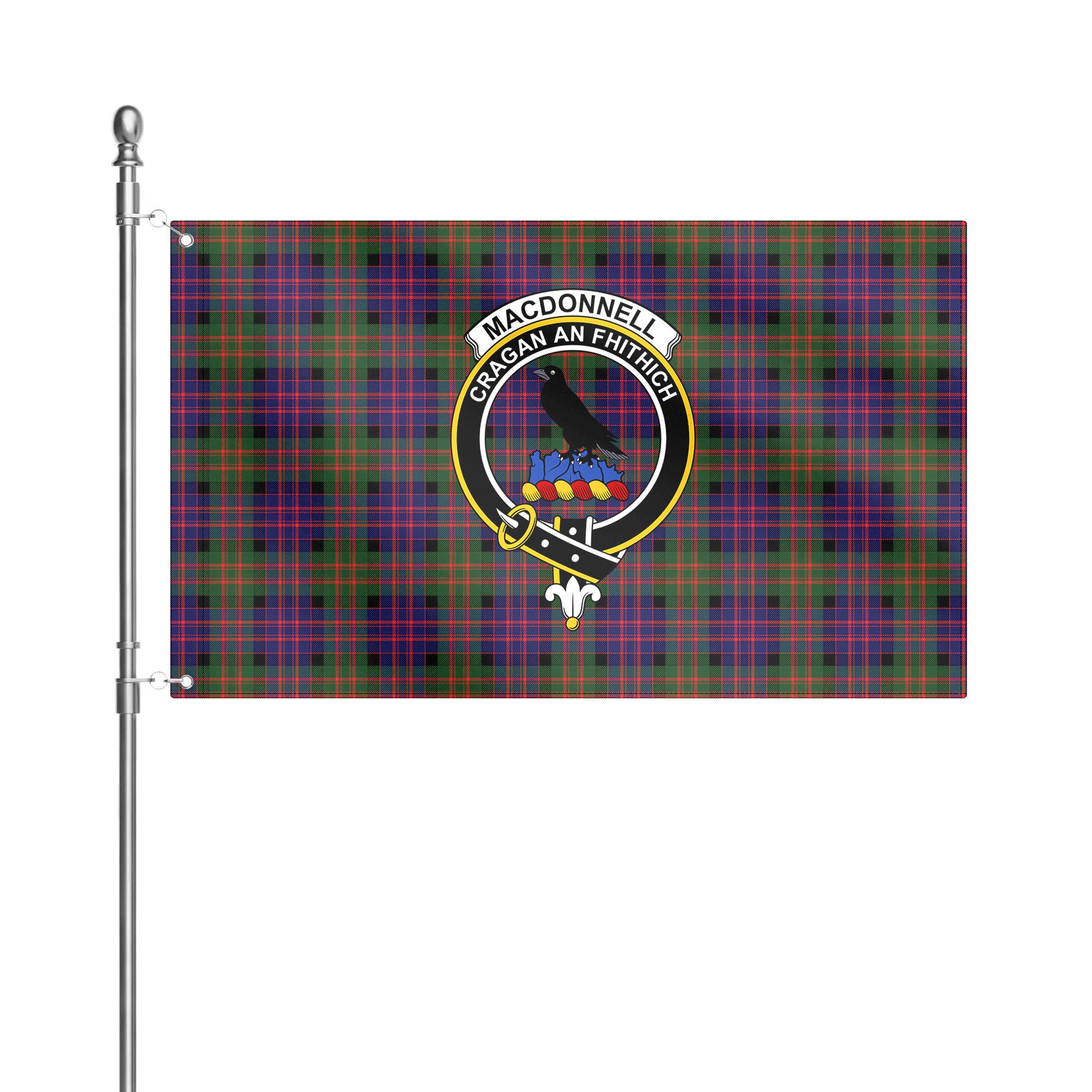 MacDonnell of Glengarry Modern Tartan Crest House Flag