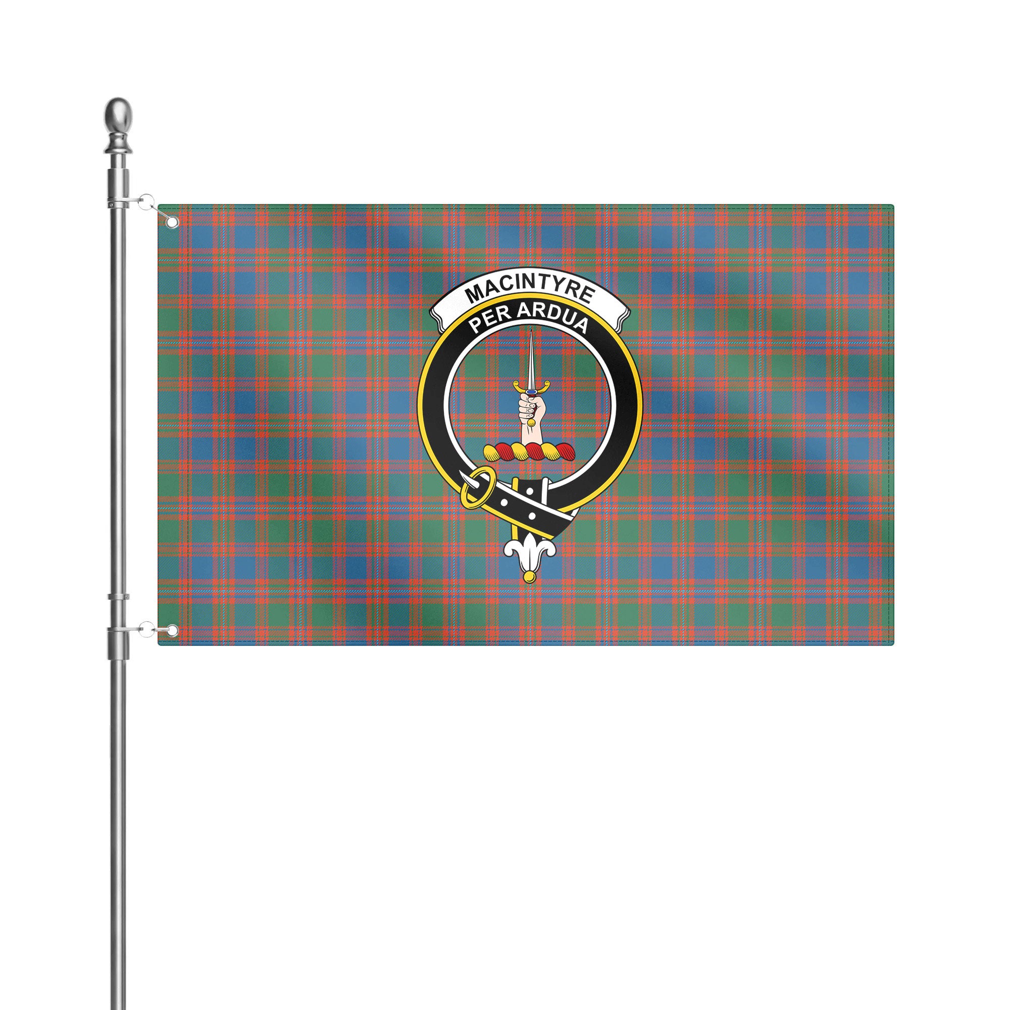 MacIntyre Ancient Tartan Crest House Flag