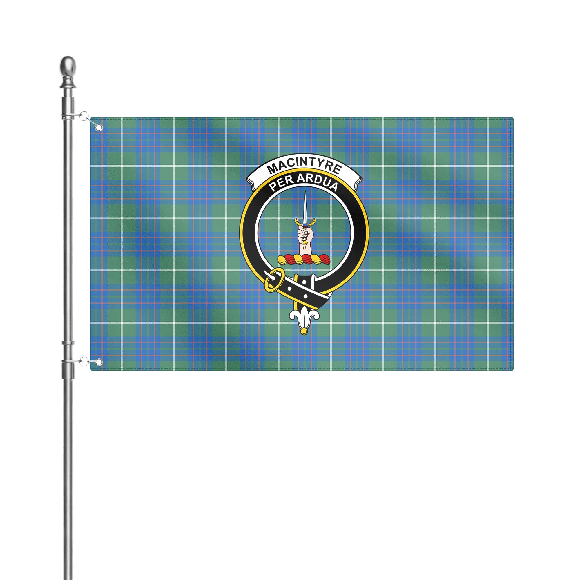 MacIntyre Hunting Ancient Tartan Crest House Flag