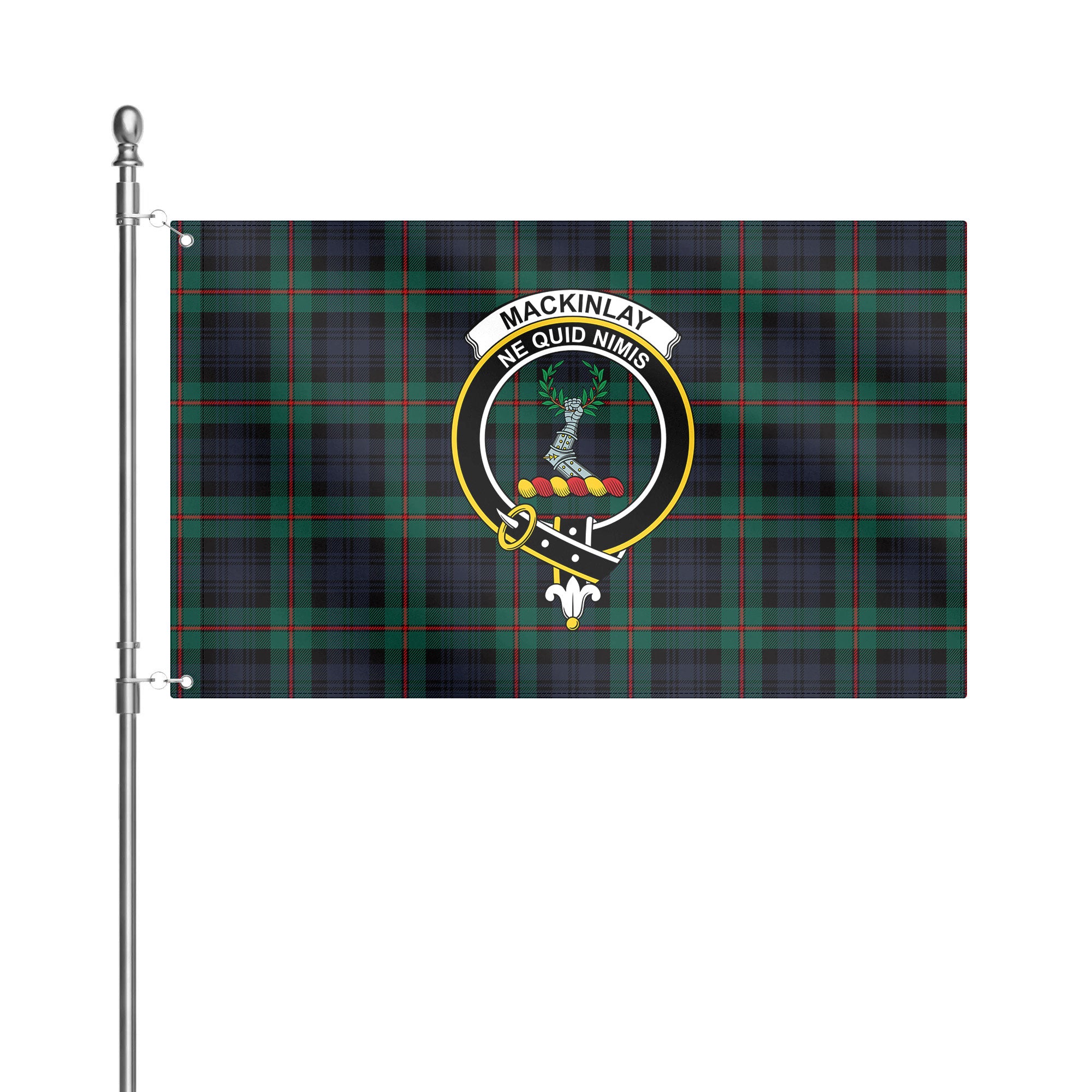 MacKinlay Modern Tartan Crest House Flag