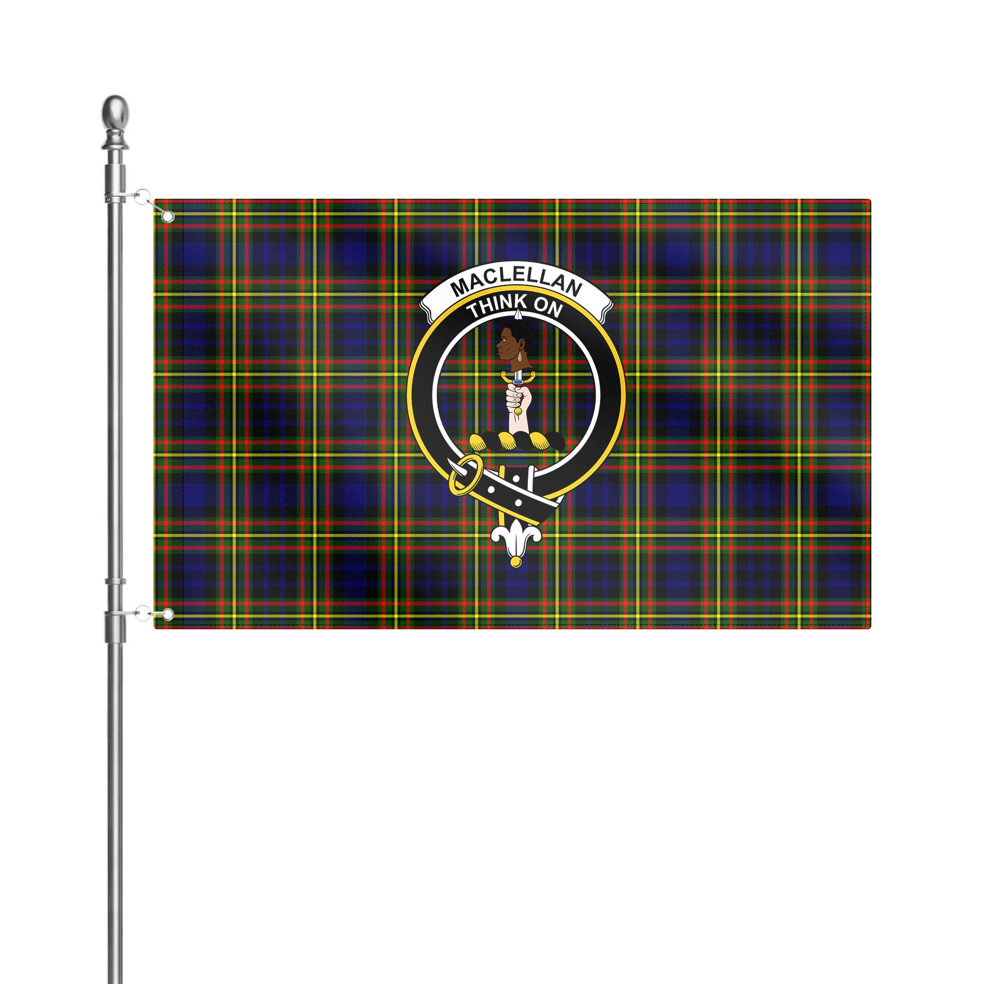 MacLellan Modern Tartan Crest House Flag