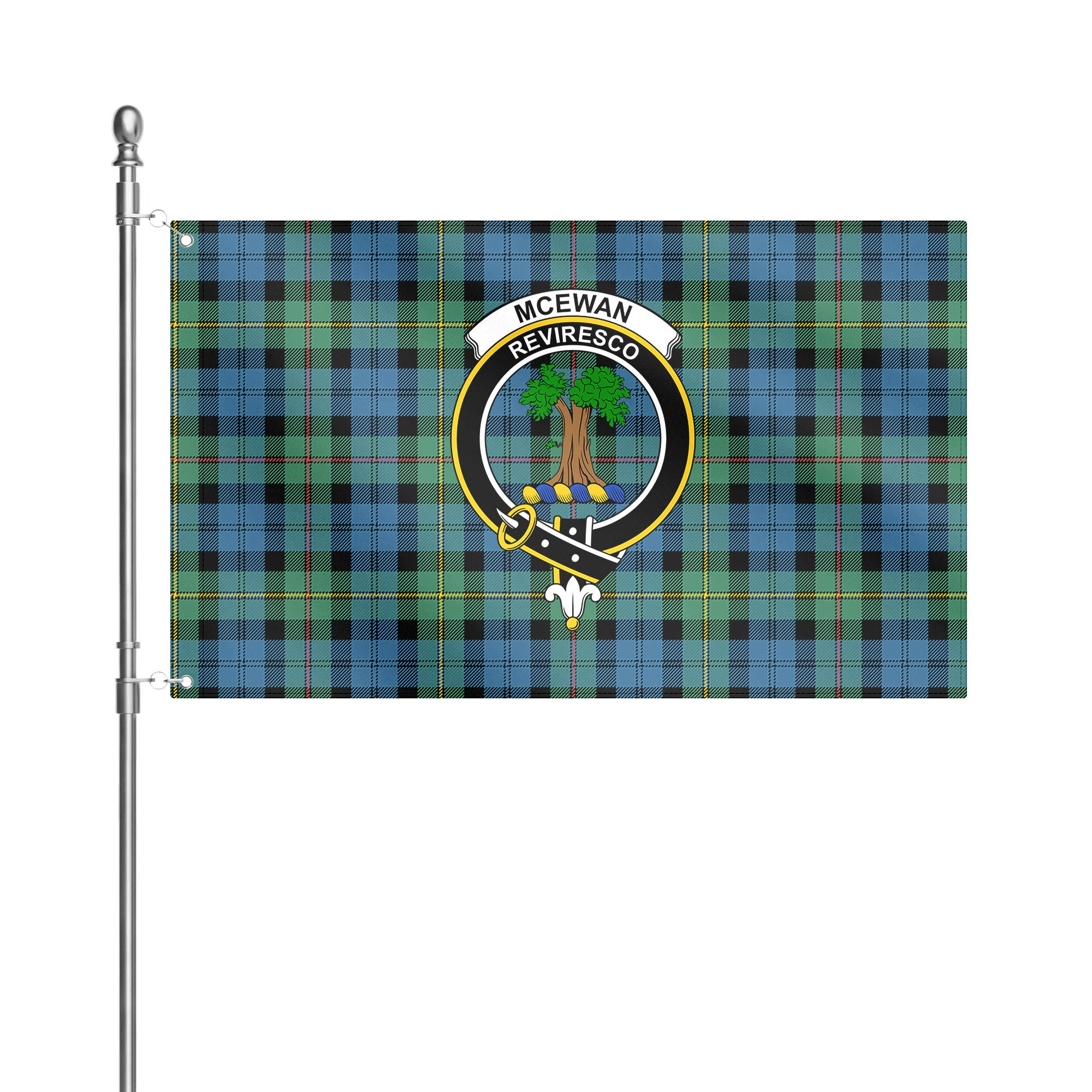 McEwan Ancient Tartan Crest House Flag