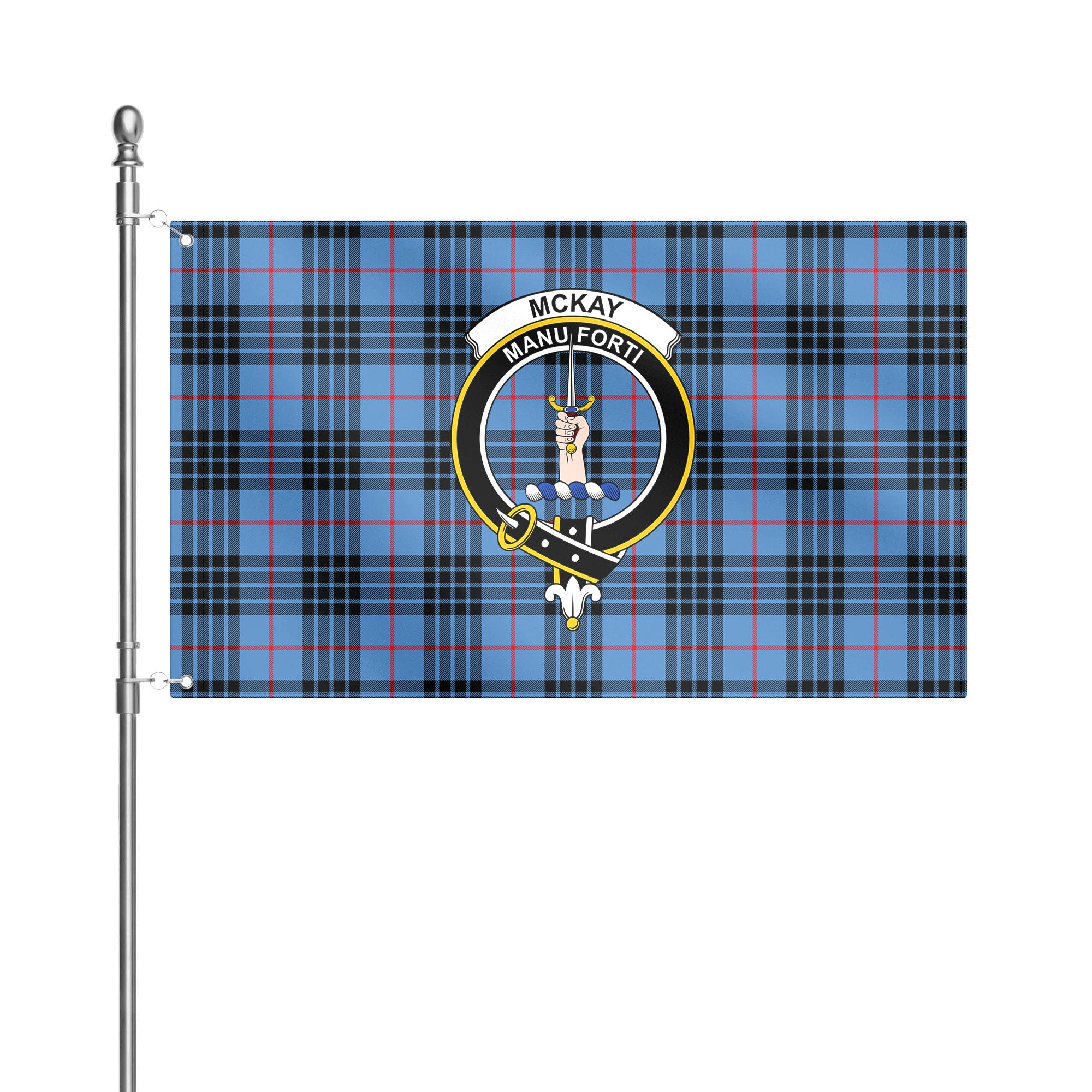 McKay Blue Tartan Crest House Flag