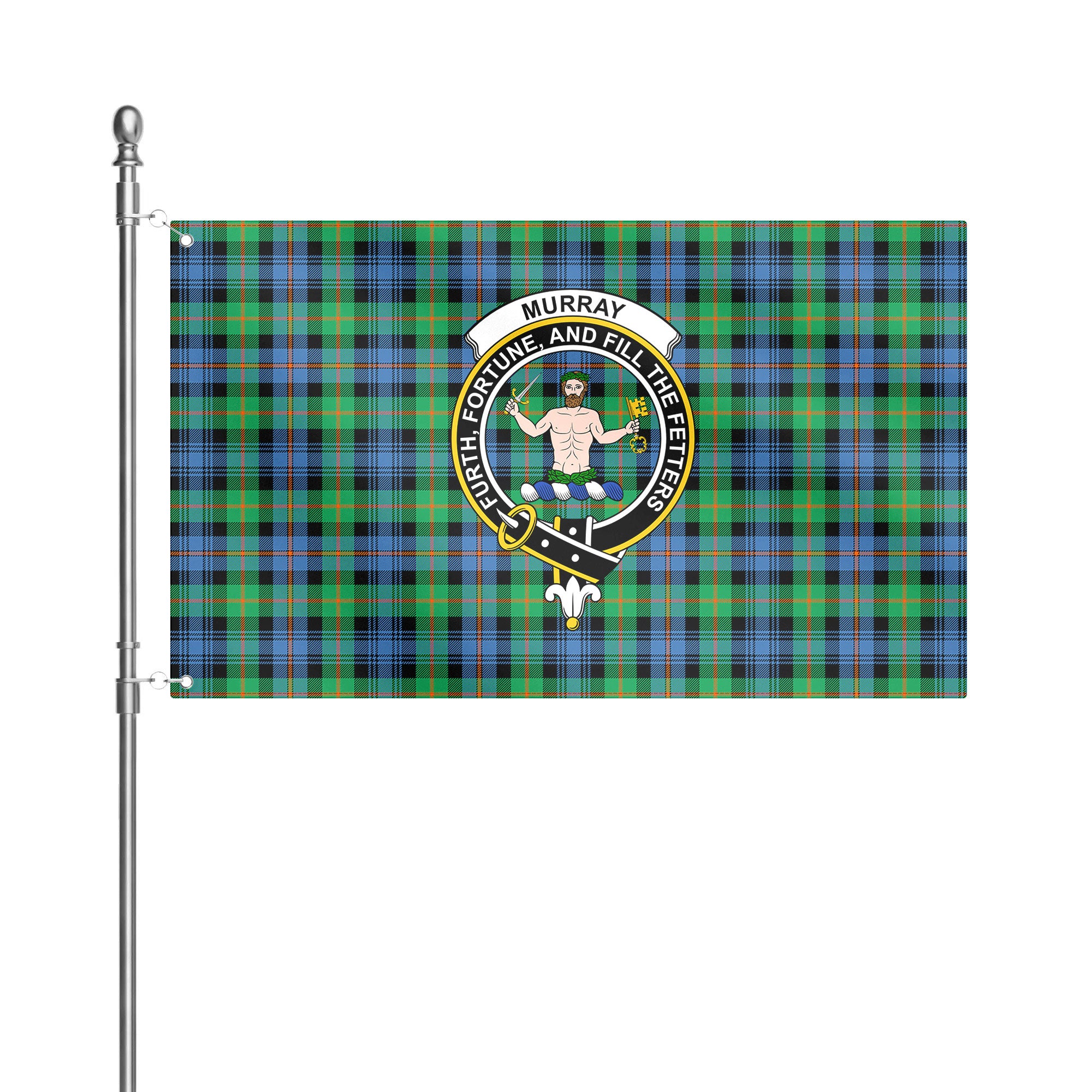 Murray of Atholl Ancient Tartan Crest House Flag