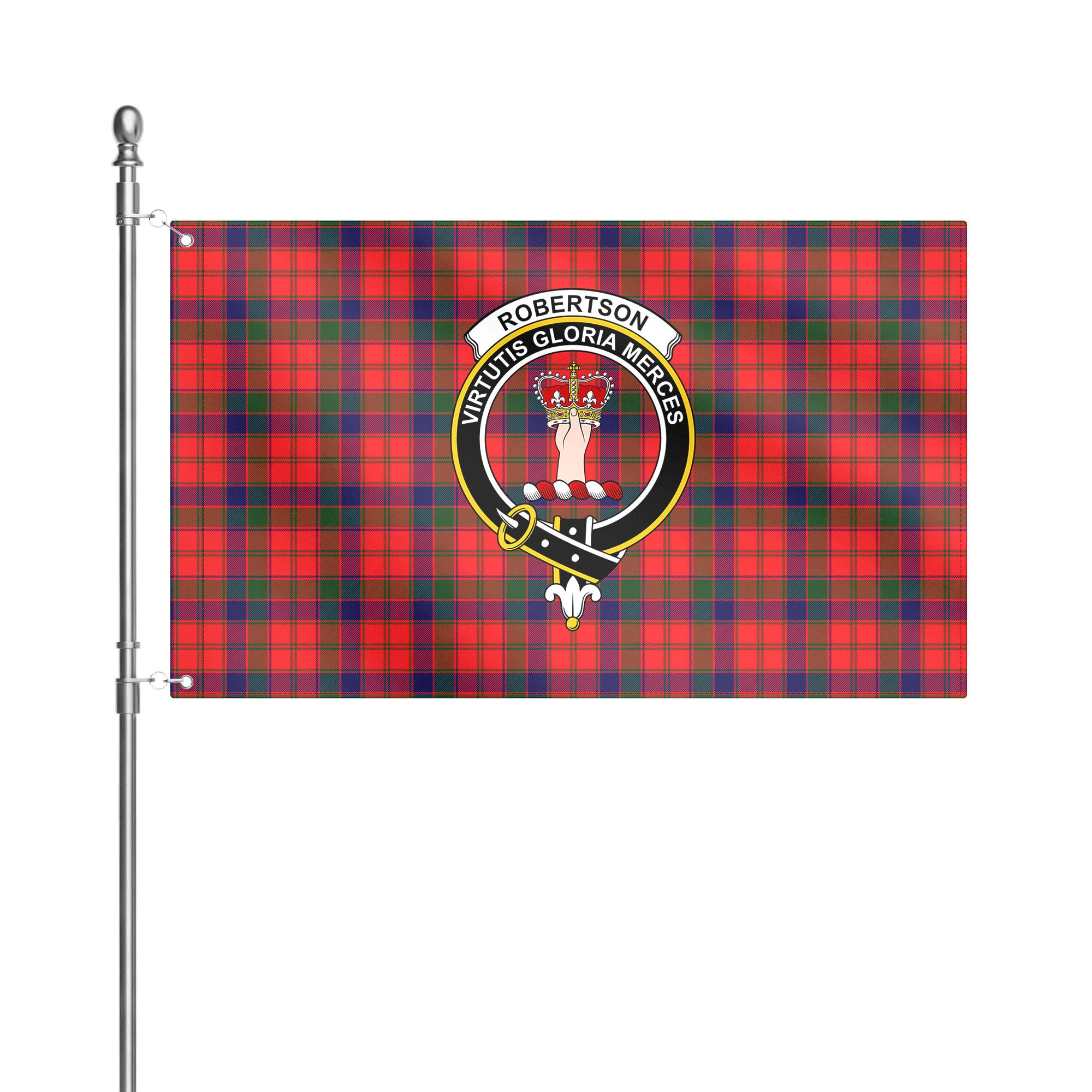 Robertson Modern Tartan Crest House Flag