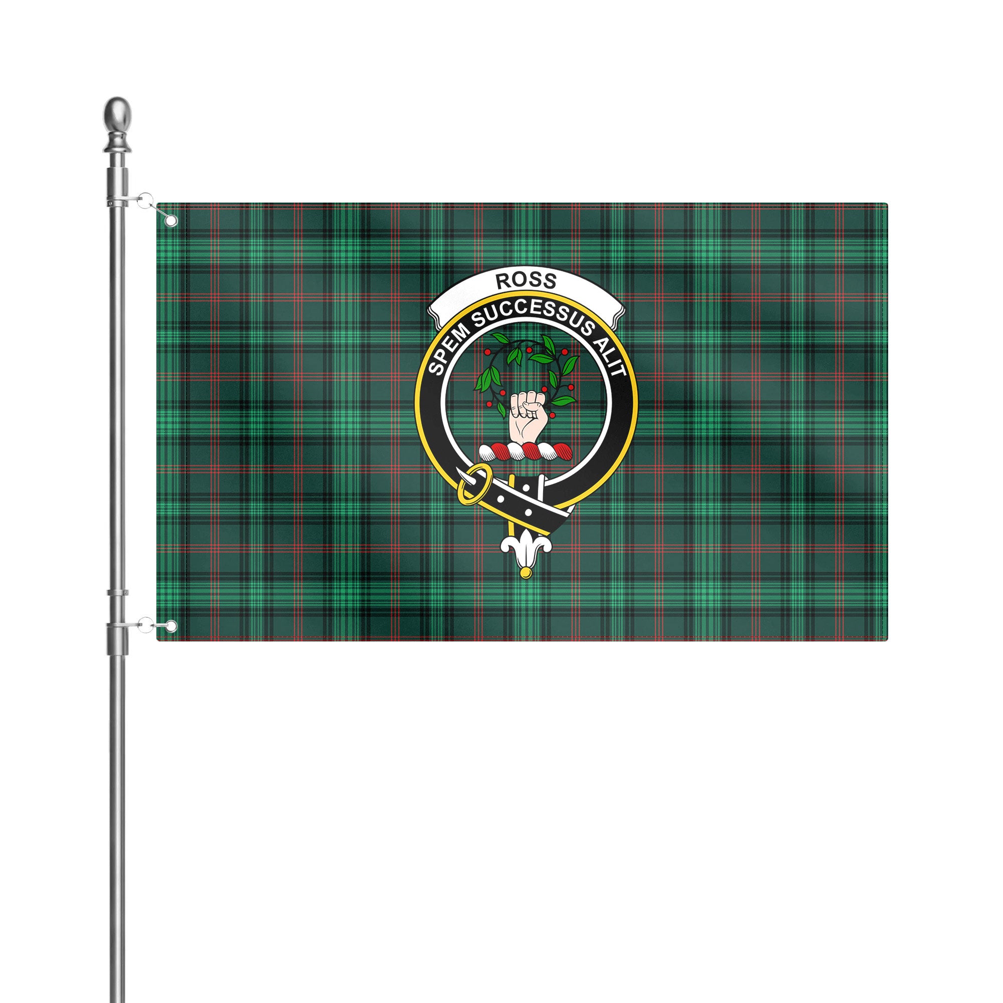 Ross Hunting Modern Tartan Crest House Flag