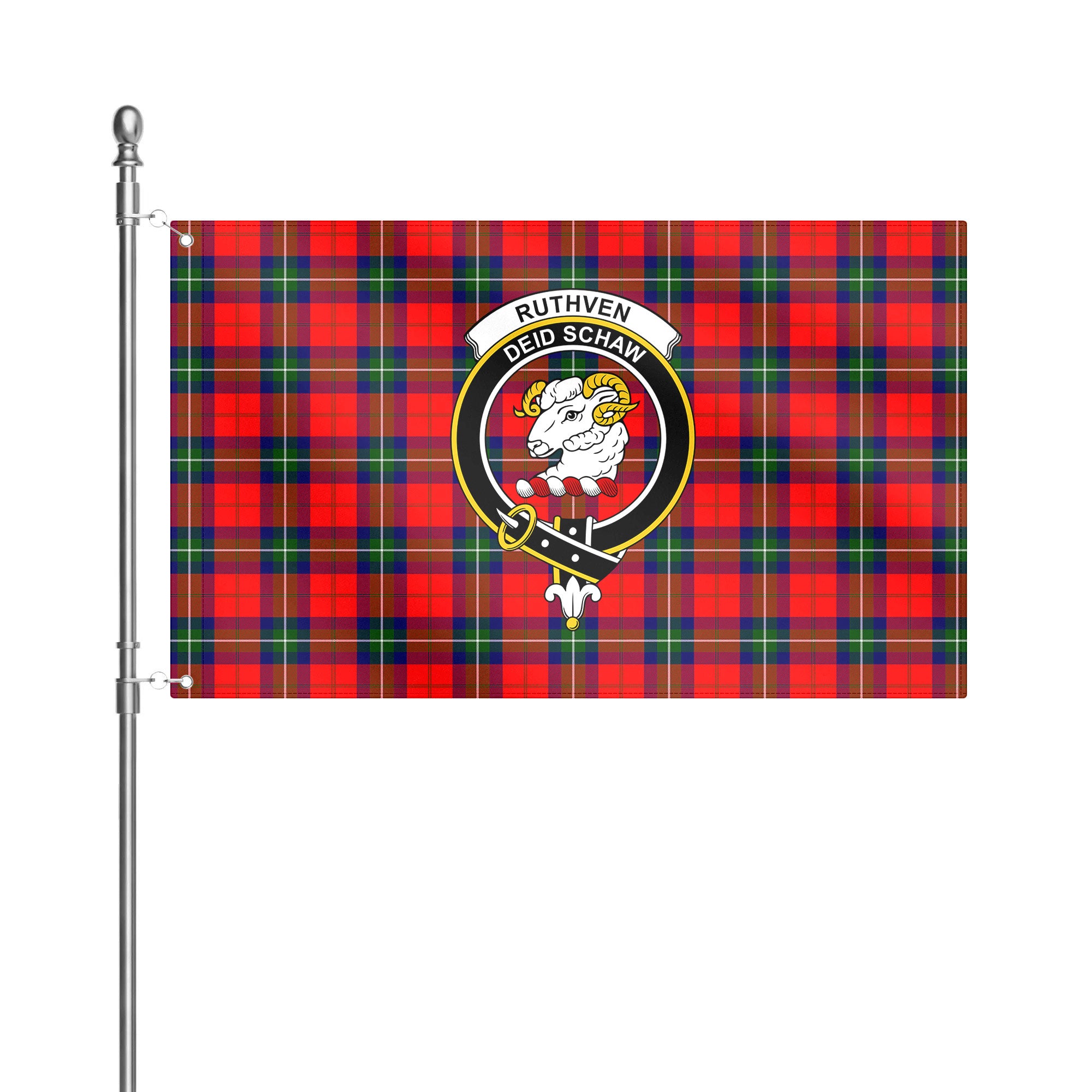 Ruthven Modern Tartan Crest House Flag