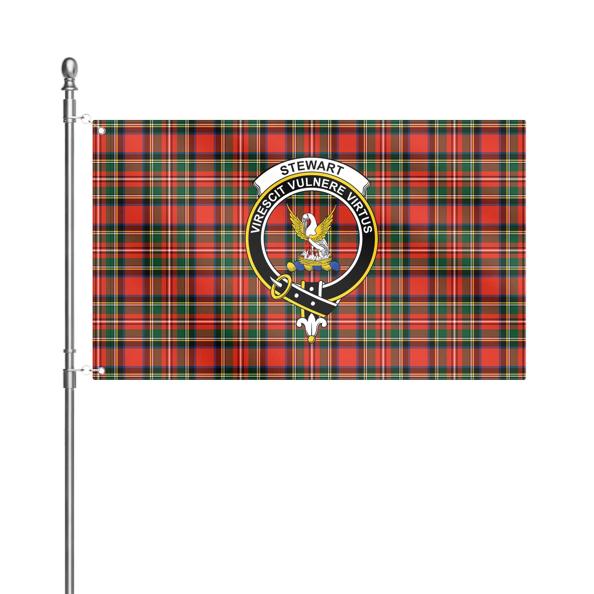 Stewart Royal Modern Tartan Crest House Flag