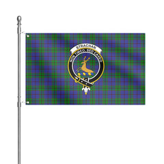 Strachan Tartan Crest House Flag